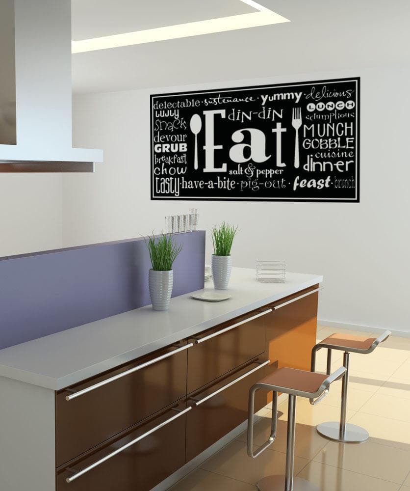 Vinyl Wall Decal Sticker - Motivational Eating Words Quote #5193 - Perfect for Kitchen Decor, Dining Room Wall Art & Home Office Inspiration