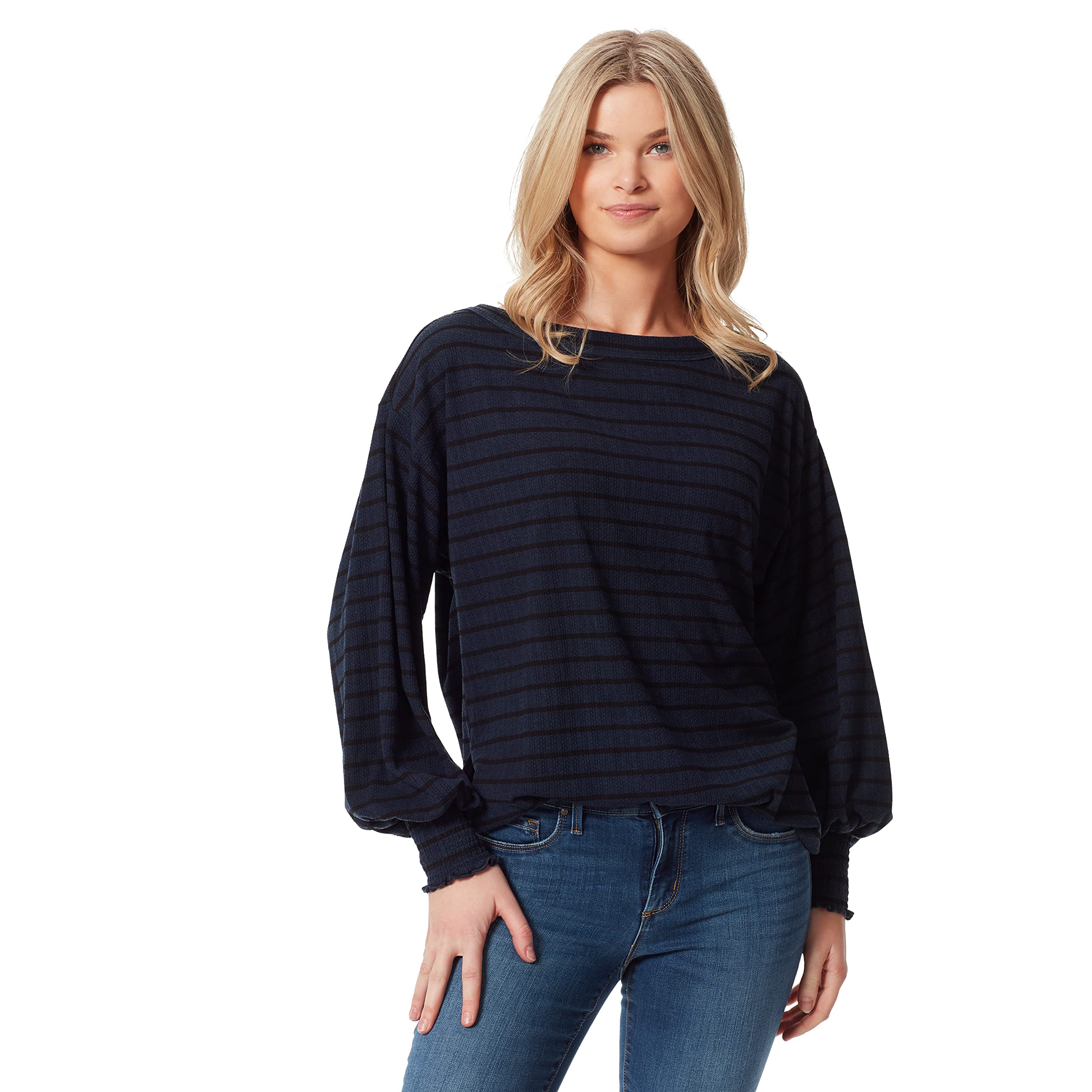 Jessica Simpson Women's Veera Boat Neck Long Sleeve Blouse - Stylish Casual & Work Wear Tops for Women