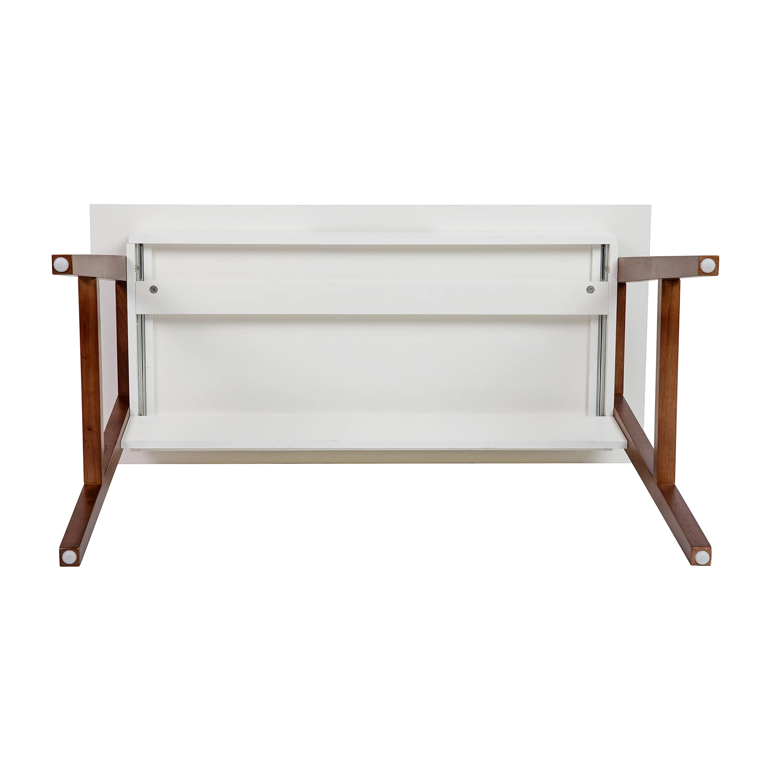 White Computer Desk with Storage Drawer - 42 Inch Home Office Desk for Small Spaces, Writing Desk for Bedroom & Study Room - Perfect for Remote Work & Online Learning