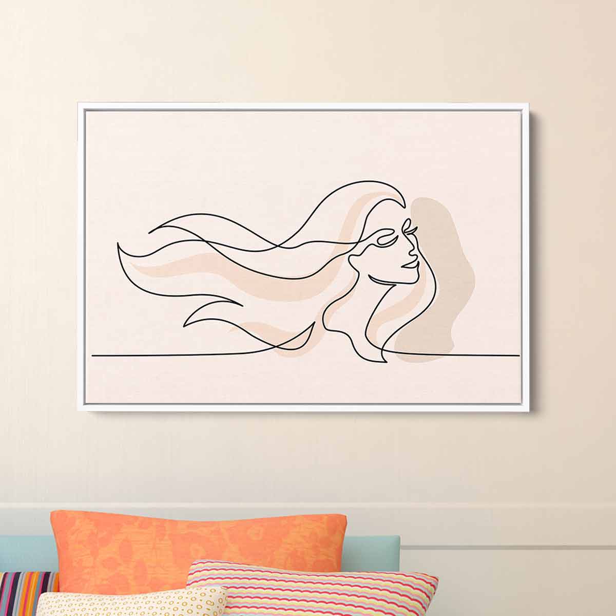 Pink Woman Wall Art Canvas Print - Modern Home Decor for Living Room, Bedroom & Office - 3214