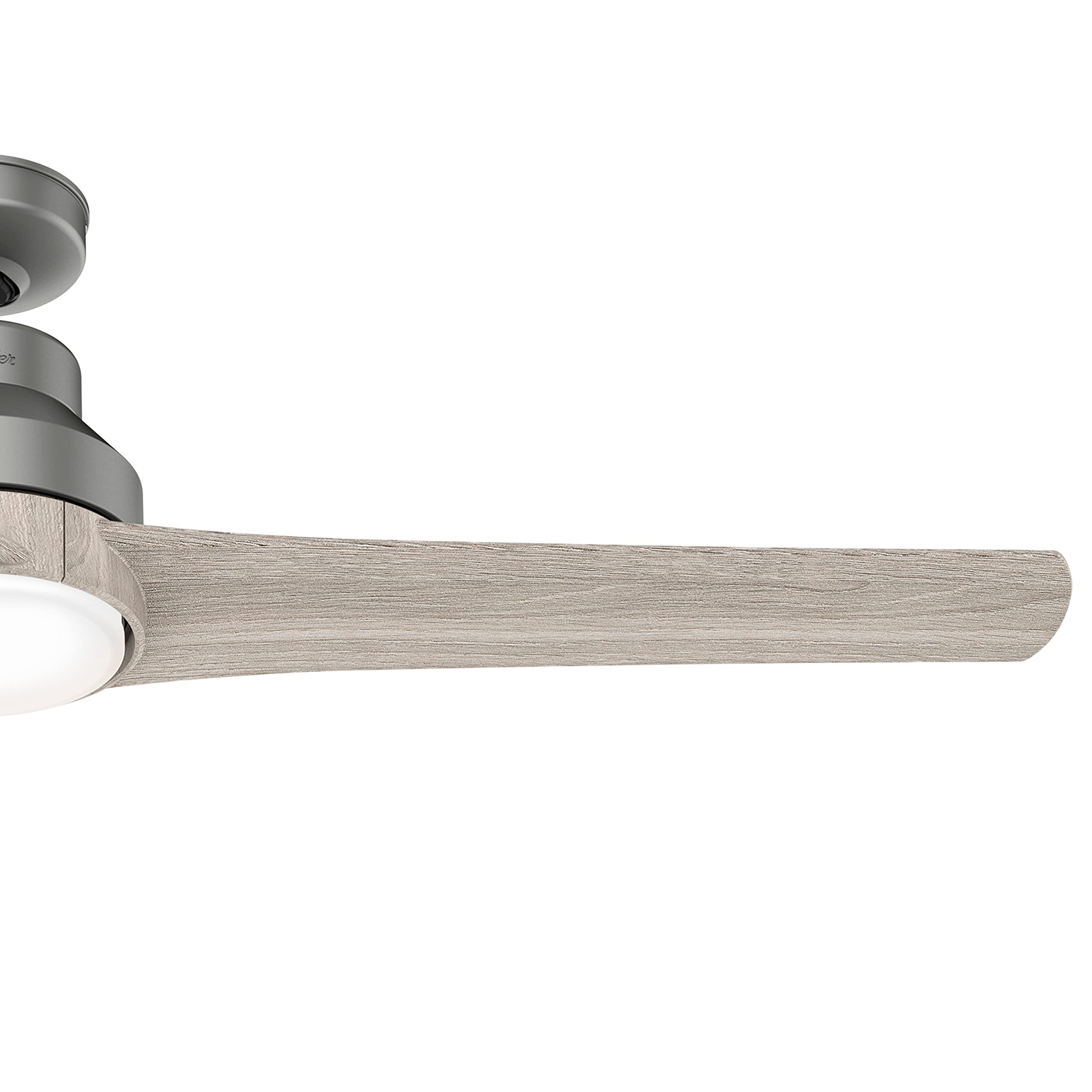 Hunter Fan 60 inch Contemporary Matte Silver Ceiling Fan with Light Kit & Remote Control - Energy Efficient Indoor Cooling for Bedroom, Living Room, Dining Room - Perfect for Home, Office & Holiday Gifts