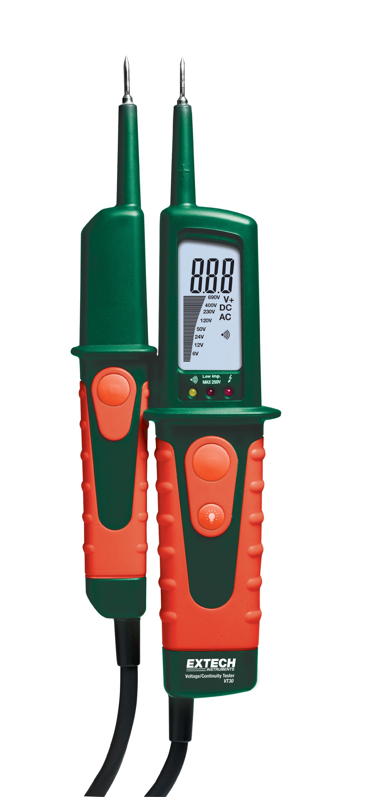 Extech VT30 Digital Voltage Tester - AC/DC Voltage Detector, Continuity & Resistance Checker - Ideal for Electricians, HVAC Technicians & Home DIY Electrical Testing