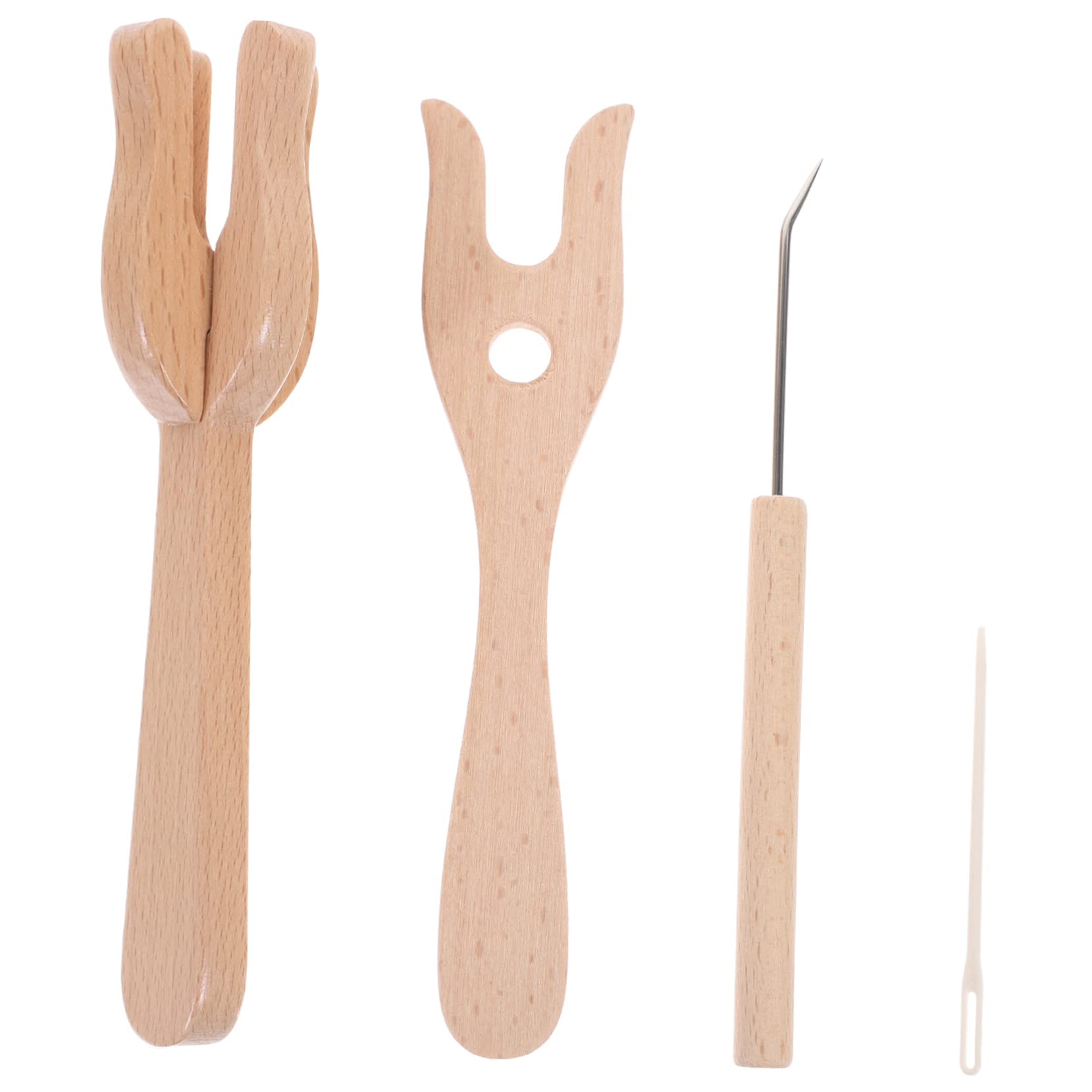 EXCEART Wooden Knitting Fork Set - DIY Weaving Kit with Crochet Hooks, Knitting Needles & Braiding Tools for Handmade Crafts | Perfect for Home Decor, Scarf Making & Yarn Projects (Reusable, Hand-Cut)