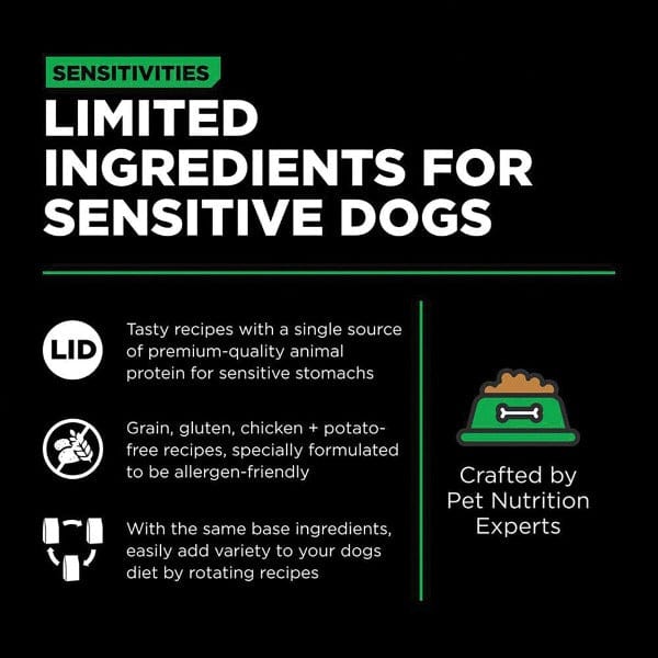 Go! Solutions Sensitivities Limited Ingredient Grain-Free Insect Protein Dry Dog Food - Hypoallergenic & Digestive Support for Dogs with Food Allergies - Perfect for Sensitive Stomachs & Skin Issues