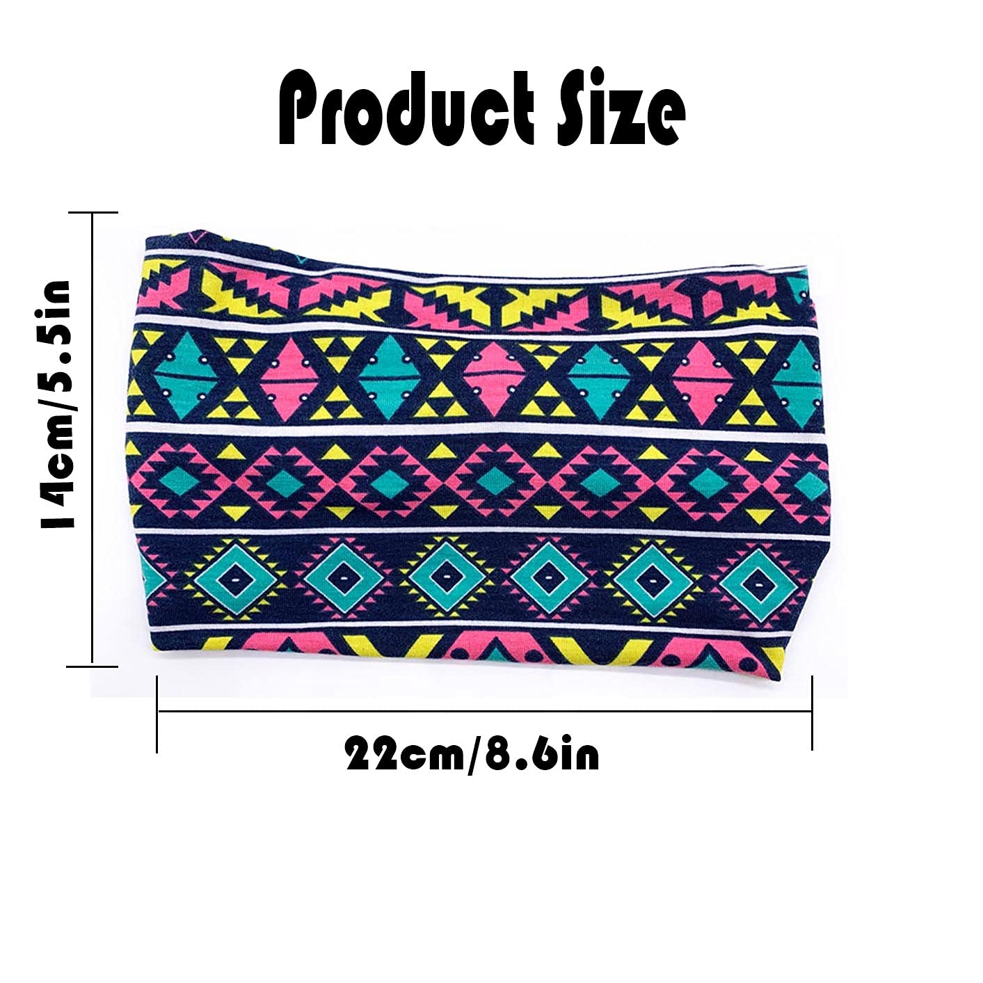 Boho Wide Turban Headbands for Women - 3 Pack Floral Print Yoga Head Wraps with Red Knot Elastics - Perfect for Workouts, Running, and Fashion Accessories (Floral 7)