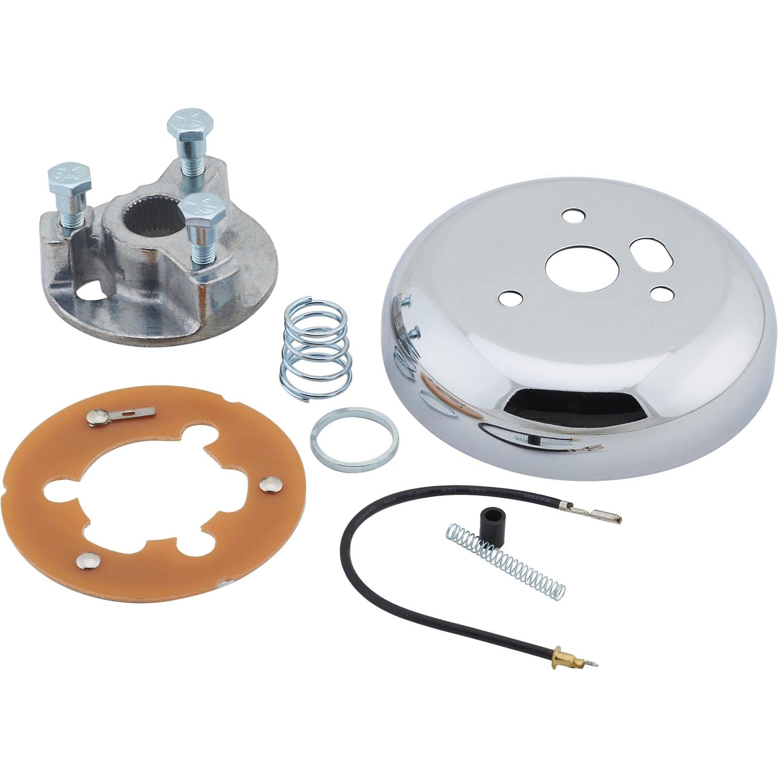 Speedway Motors 3-Bolt Steering Wheel Adapter for 1969-94 GM Vehicles - Chrome Universal Fit Non-Telescopic Column - 1/4
