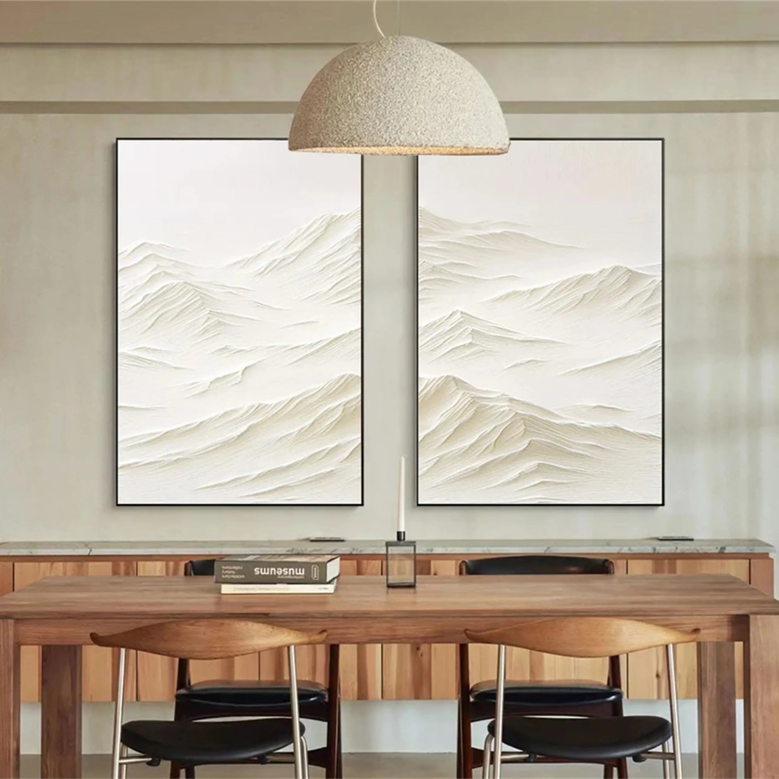 Minimalist Textured Plaster Art Paintings - Set of 2 Modern Wall Decor (#MM187) | Perfect for Living Room, Bedroom & Office Decor