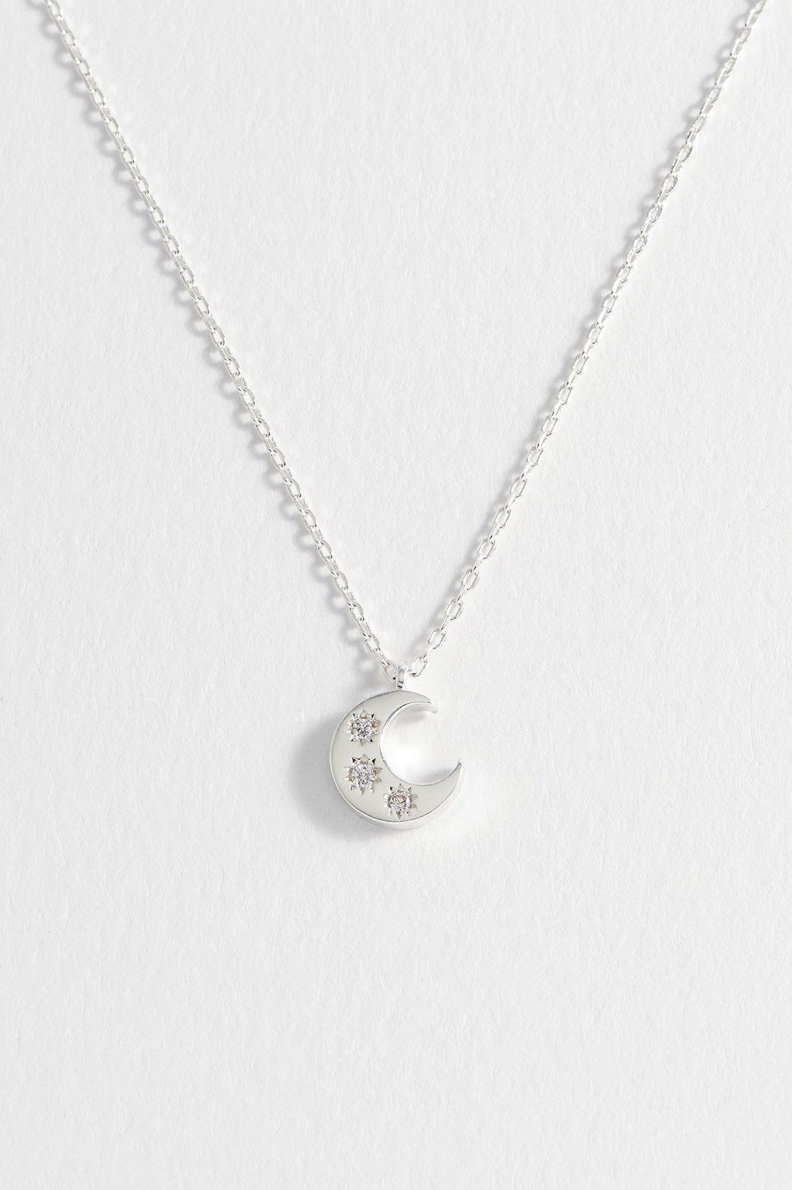 CZ Moon Pendant Necklace - 925 Sterling Silver Crescent Moon Charm Jewelry for Women - Perfect for Birthday Gifts, Anniversary & Everyday Elegance