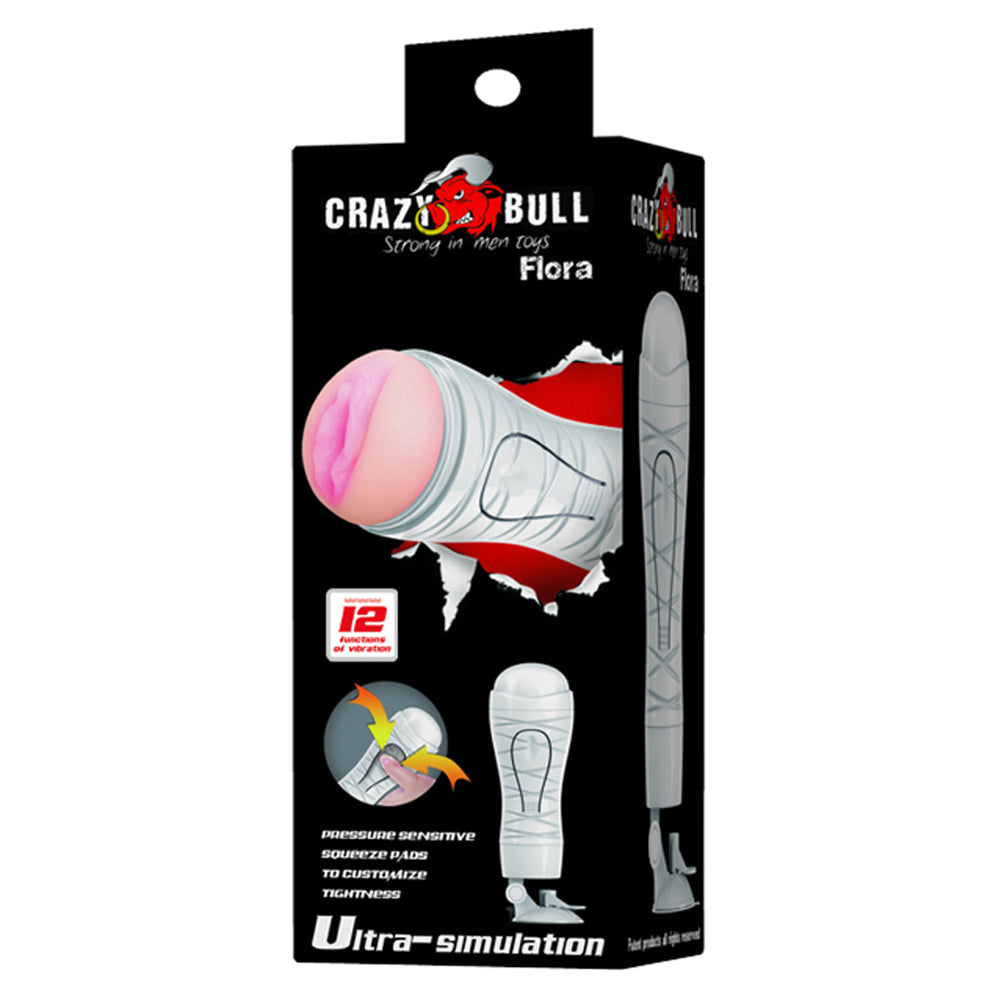 Crazy Bull Flora Vibrating Vagina Masturbator for Men - Adjustable Stand & Powerful Stimulation - Perfect for Solo Play, Couples Fun & Discreet Adult Pleasure