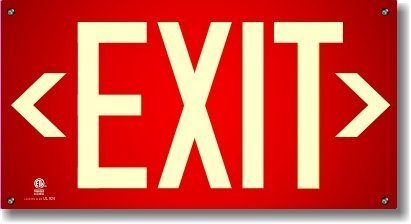 Red Wireless Exit Sign - Battery Operated Emergency Light for Buildings, Hotels & Offices - Easy Installation & Reliable Safety Solution