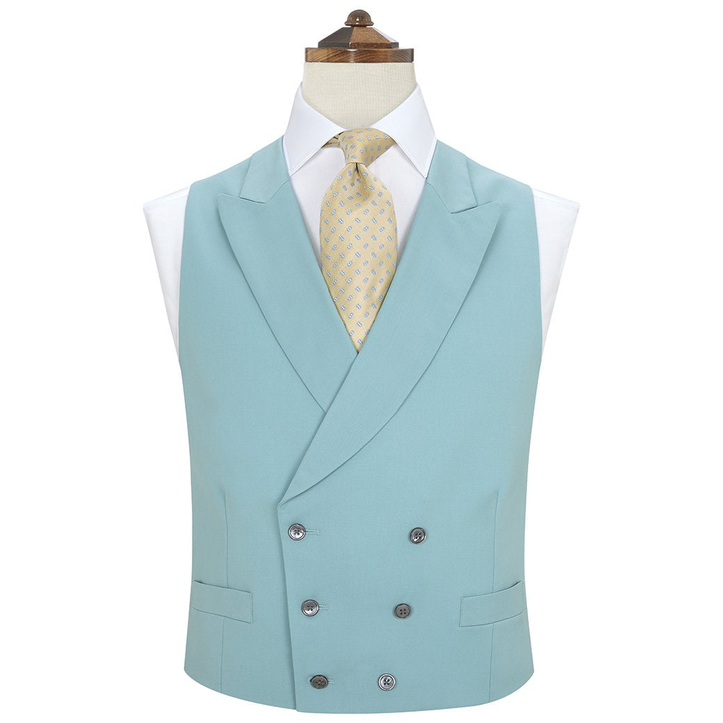 Hayward Sage Green Royal Gabardine Wool Waistcoat for Men | Formal Vest for Weddings, Business & Office Wear | Classic Slim Fit Waistcoat for Suits