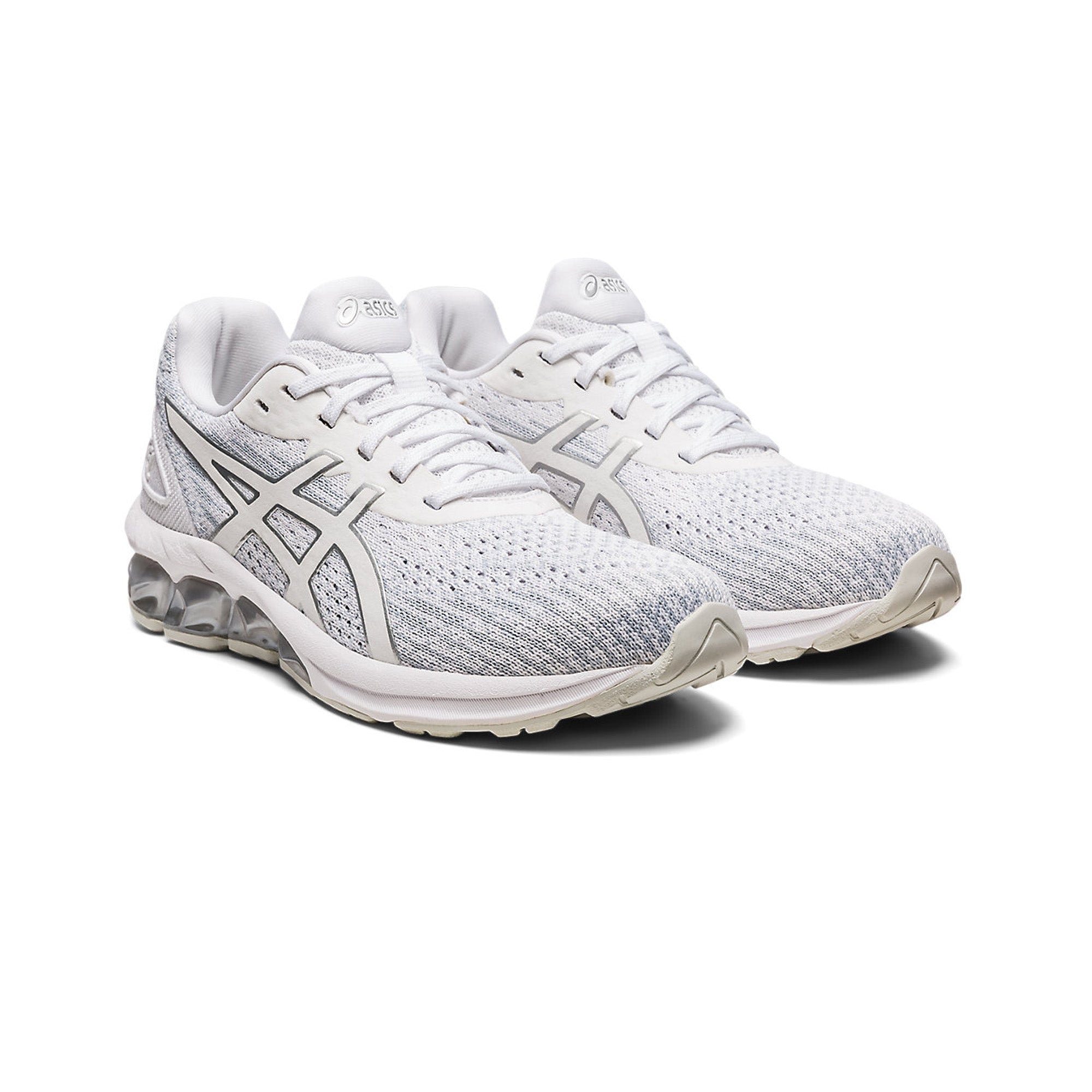 ASICS GEL QUANTUM 180 VII KNIT Women's Running Shoes - White/Glacier Grey - Lightweight Cushioned Sneakers for Jogging, Gym & Everyday Wear