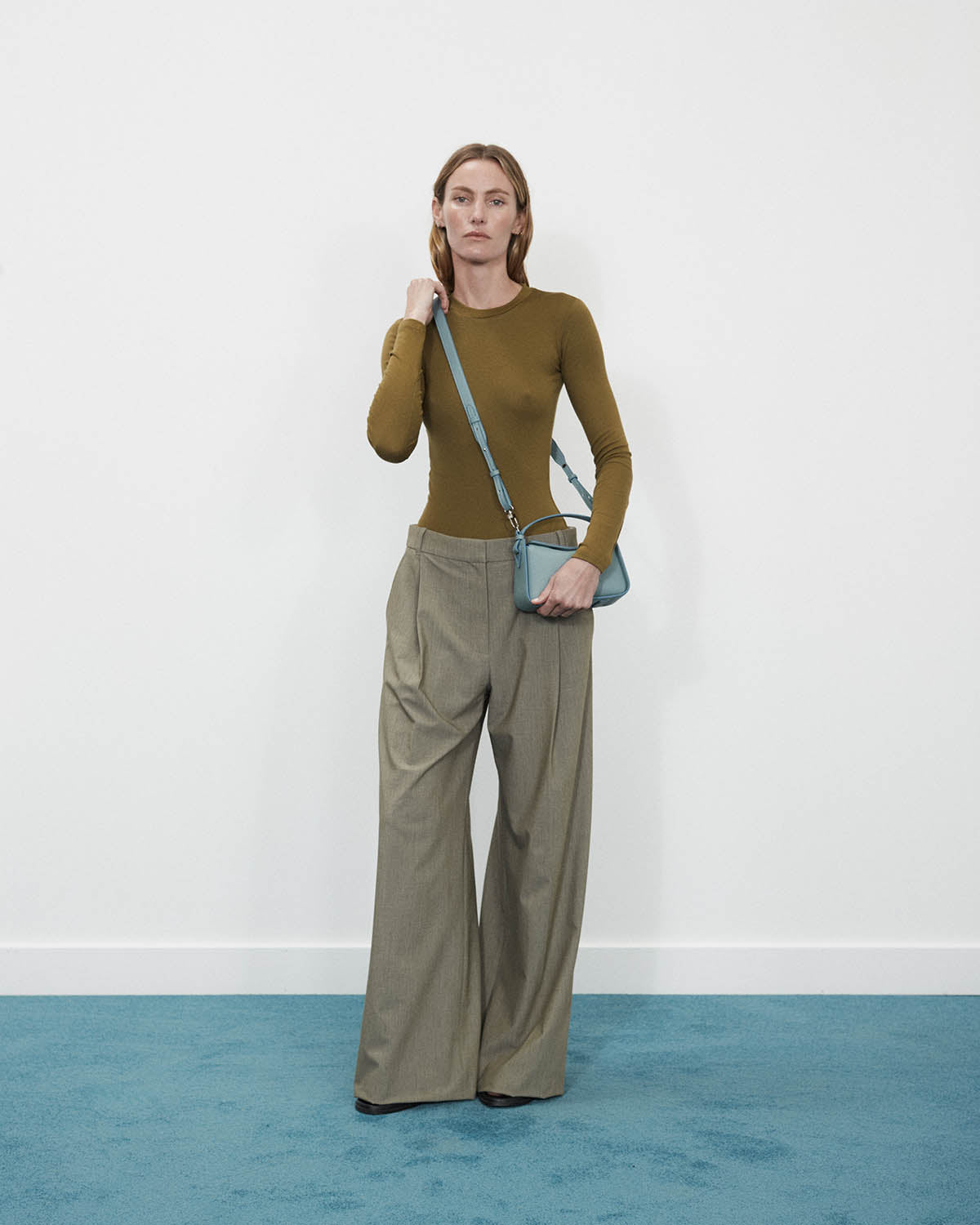 Mini Clementine Bag in Baby Blue Pebbled Leather - Stylish Crossbody Purse for Women, Perfect for Daily Use, Travel & Shopping