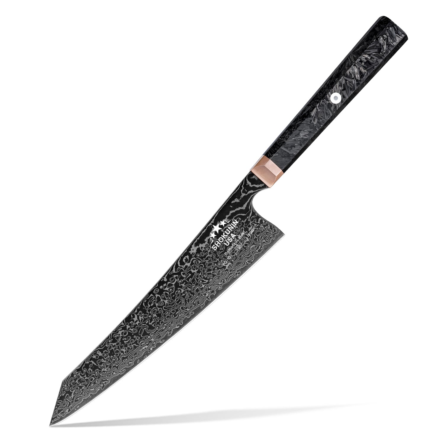Premium Japanese Damascus Steel Chef Knife with Carbon Fiber Handle - Professional Kitchen Tool for Sushi, Meat Cutting & Culinary Arts