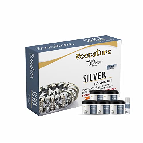 Econature Silver Facial Kit - Best Skin Brightening & Whitening Treatment for Radiant Glowing Skin | Bridal & Special Occasion Skincare Routine
