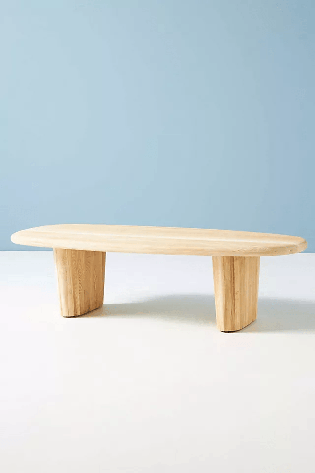 Hand Carved Kalle Sculptural Coffee Table - Solid Indian Wood Center Table for Living Room | Modern Boho Home Decor, Perfect for Lounge & Family Gatherings