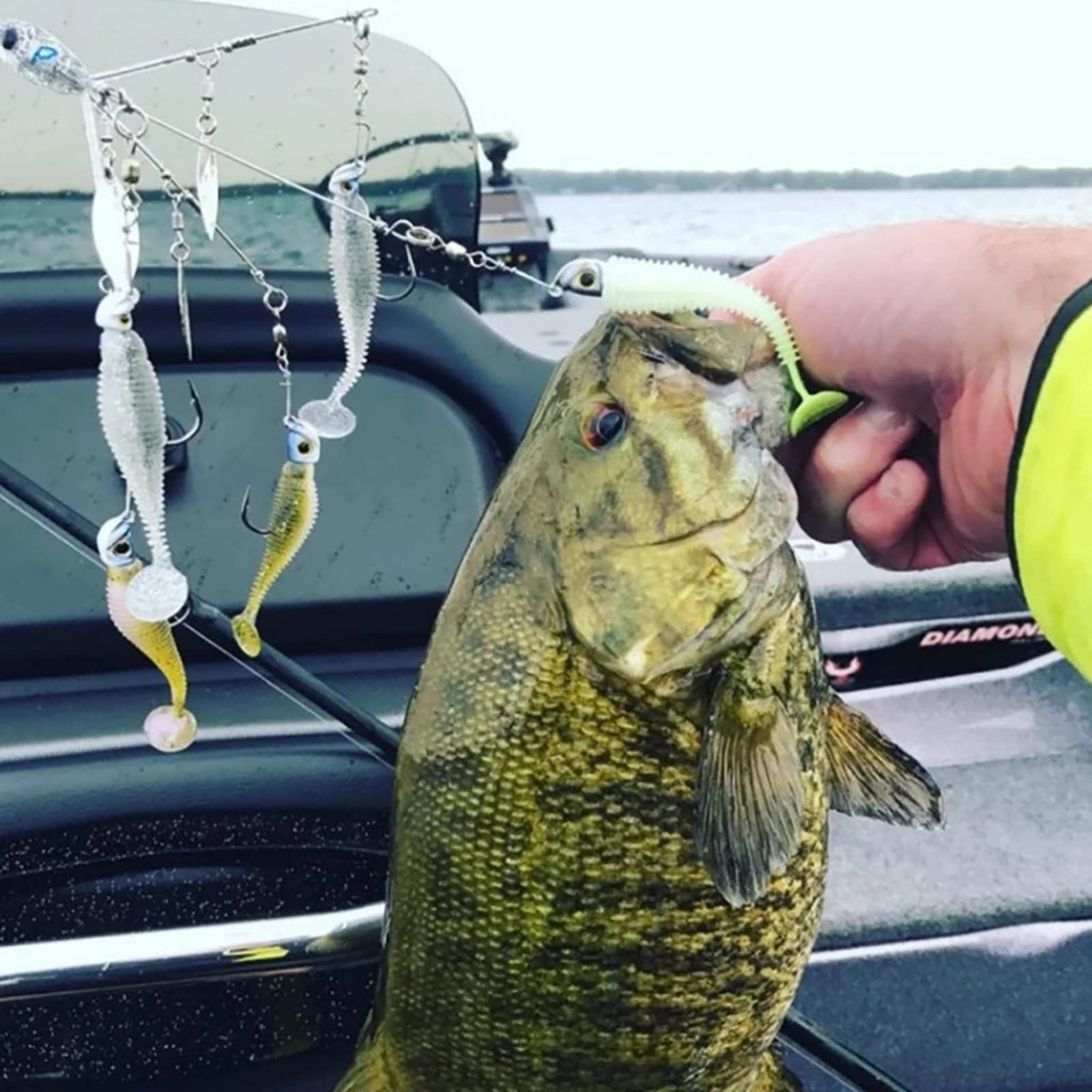 5 Arms Alabama Umbrella Rig Fishing Lure - Bass Bait Rigs with Barrel Swivels, Ultralight Tripod Willow Blade Multi-Lure System for Freshwater Fishing | Perfect for Bass, Crappie and Walleye Angling in Lakes & Rivers