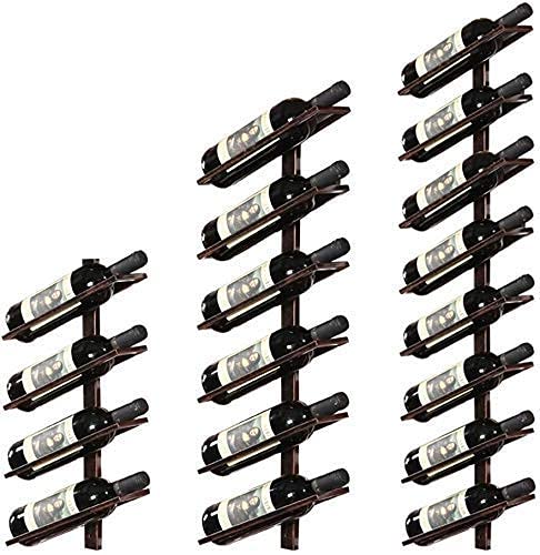 Wrought Iron Wall-Mounted Wine Rack with Stemware Holder - Floating Shelf for 4 Bottles & Glasses | Space-Saving Kitchen & Dining Room Storage Solution