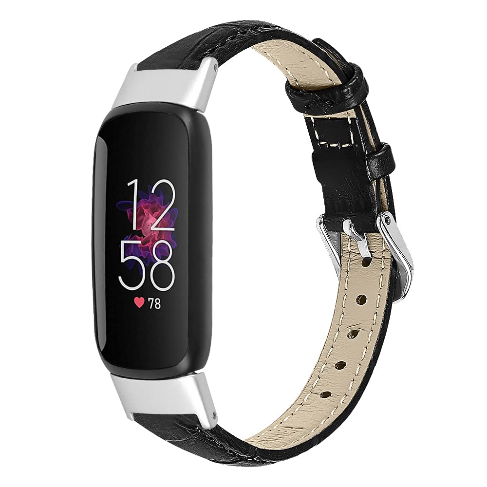 Premium Genuine Leather Replacement Band for Fitbit Luxe - Adjustable Strap Compatible with Fitbit Luxe Fitness Tracker | Perfect for Workouts, Office Wear & Everyday Use