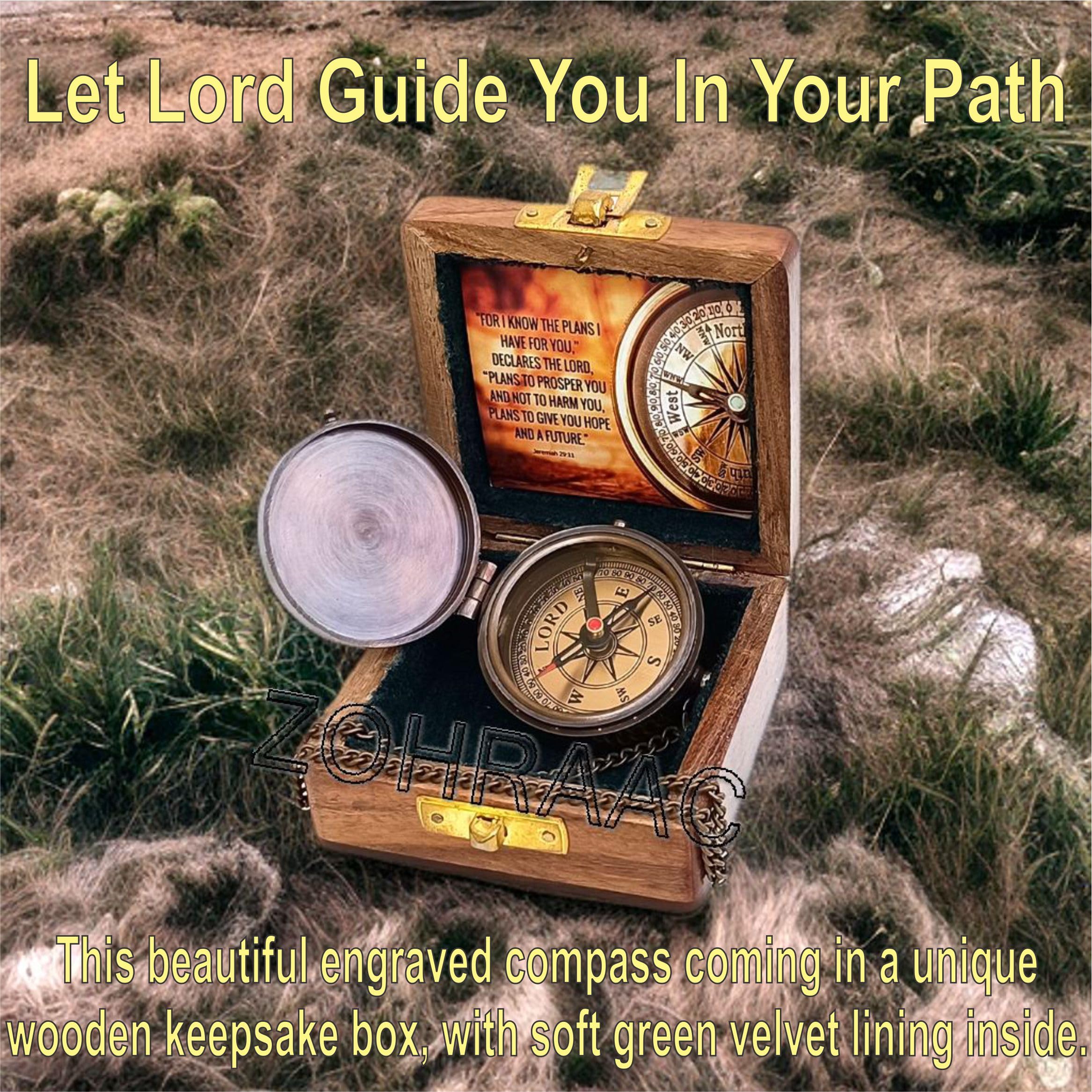 Religious Gifts for Men - Personalized Christian Compass with Jeremiah 29:11 Bible Verse - Inspirational Missionary & Easter Gifts for Teen Boys & Catholic Men - Perfect for Baptism, Confirmation & Spiritual Encouragement