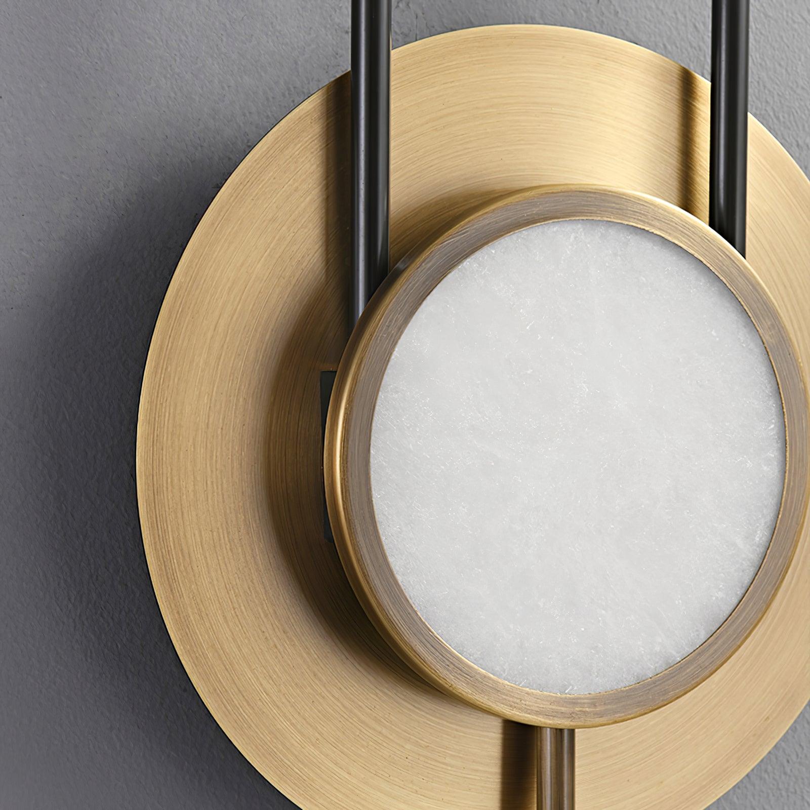 Modern Circular Marble Wall Light - Sleek LED Sconce for Living Room, Bedroom & Hallway - Dimmable Ambient Lighting for Home Decor