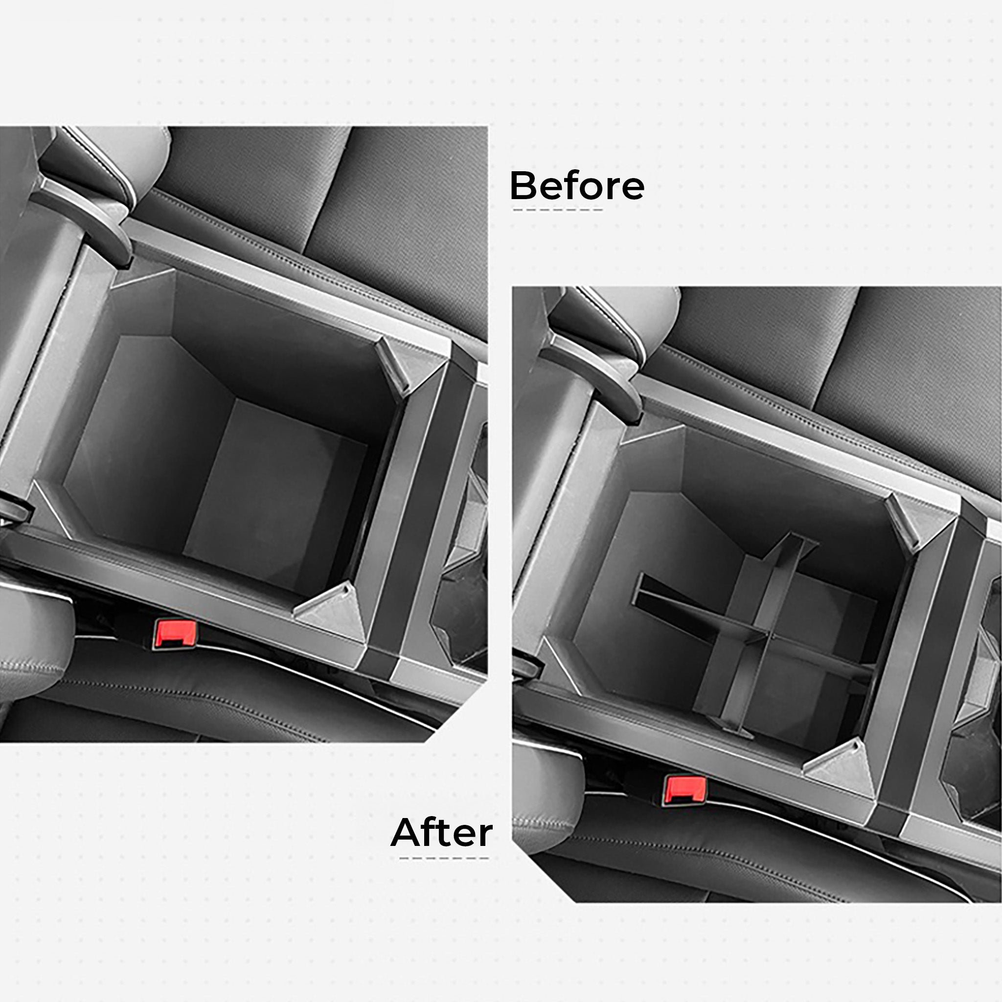 Custom Fit Armrest Storage Box Divider Organizer for 2024 Tesla Cybertruck - Perfect for Car Accessories, Travel Essentials & Road Trip Organization