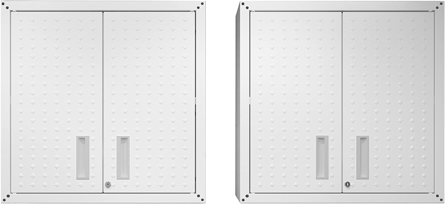 Manhattan Comfort Fortress Storage Units - White | Modern Home & Office Organization Solutions for Small Spaces | Perfect for Bedroom, Living Room & Closet Storage