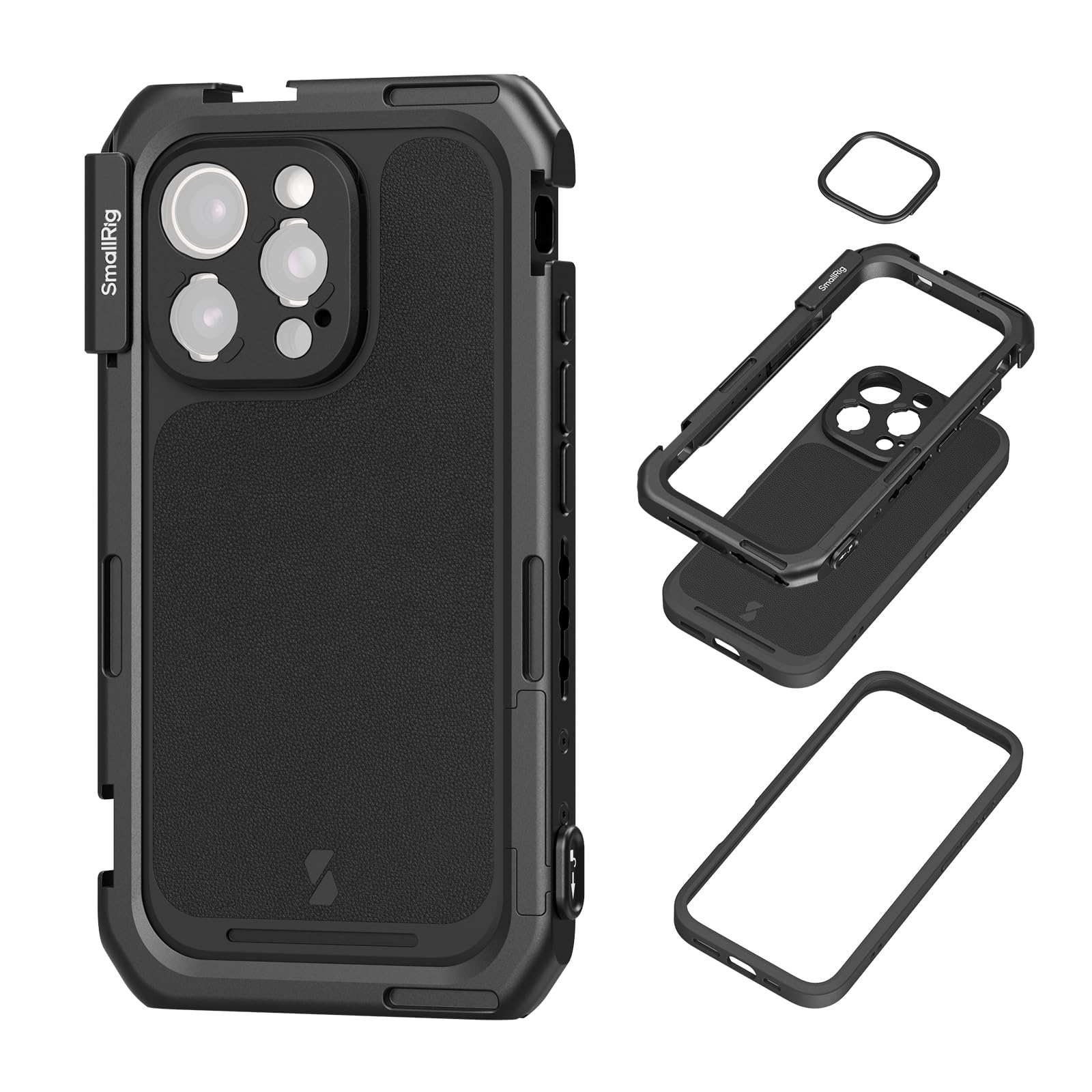 SMALLRIG iPhone 16 Pro Video Cage - Universal Phone Mount with T-Mount Lens Backplate, MagSafe Compatible, Quick Release System for Professional Videography, Vlogging & Content Creation - Perfect for YouTube, TikTok & Live Streaming