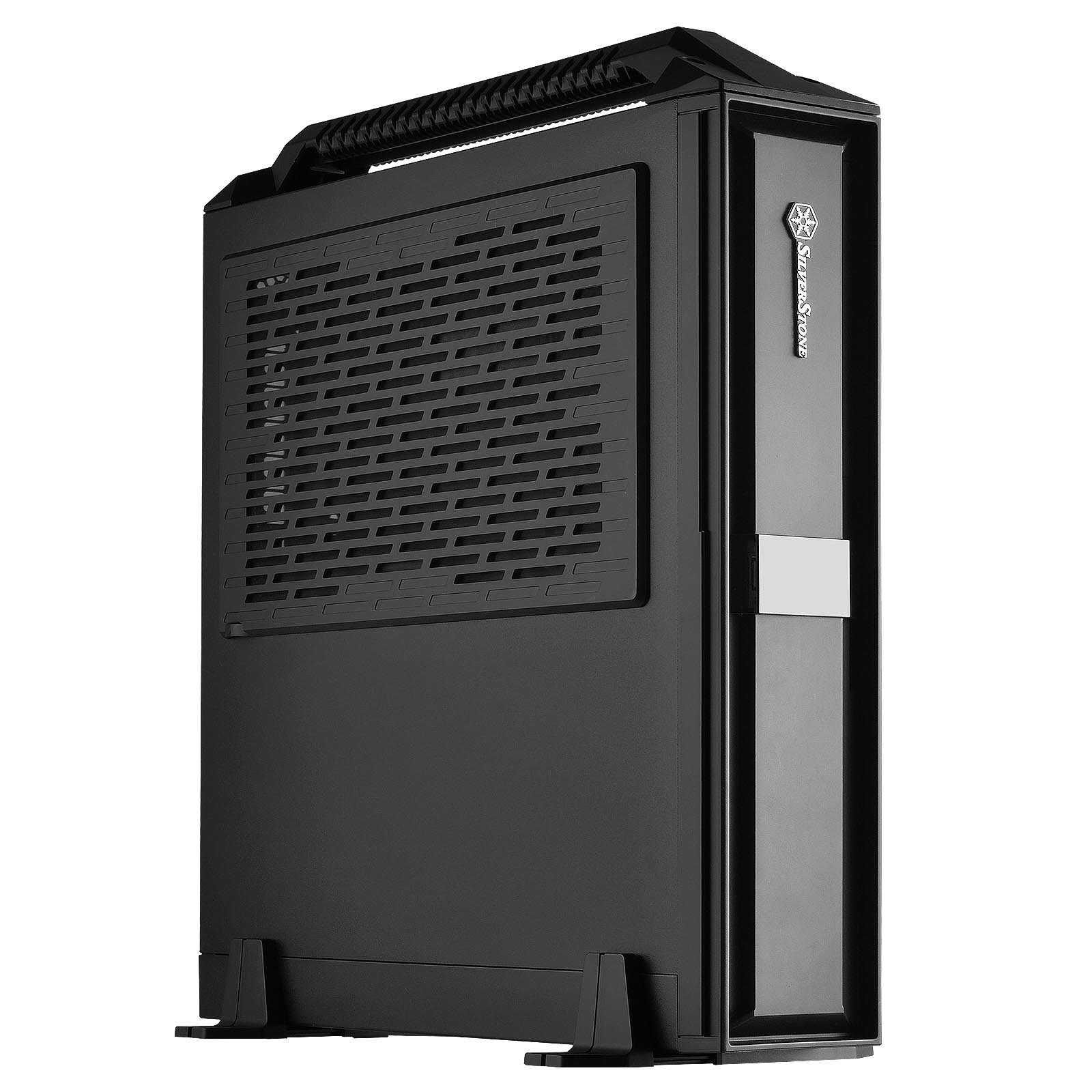 SilverStone ML08B-H Slim Mini-ITX Small Form Factor PC Case with Handle - Portable Gaming & HTPC Builds for Compact Spaces