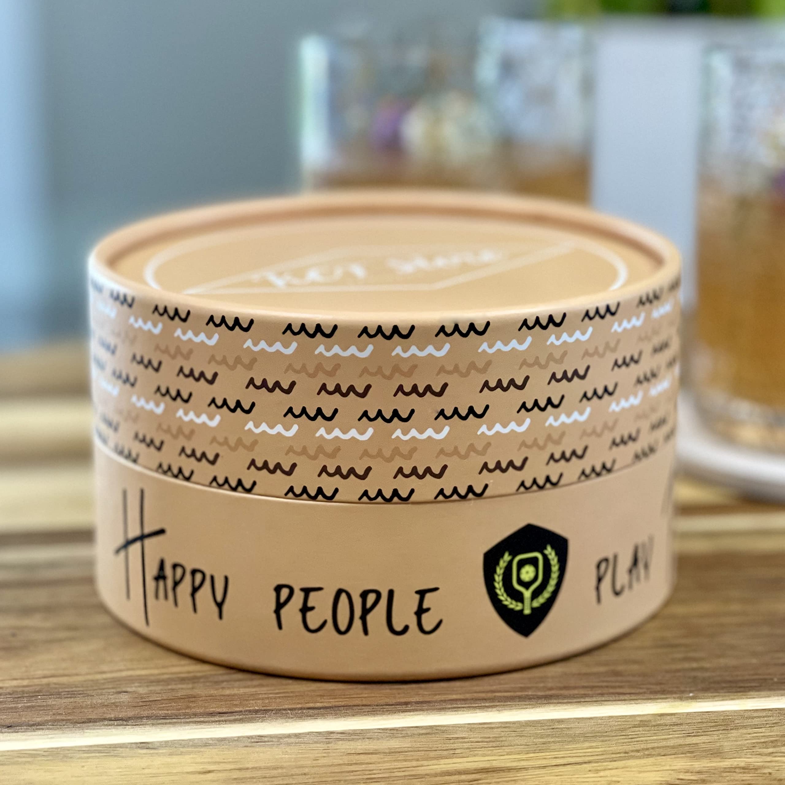 Premium Absorbent Ceramic Coasters Set of 6 with Metal Holder - Elegant Pickleball Gift for Women & Men - Includes Kraft Gift Box - Perfect for Home, Office & Sports Enthusiasts