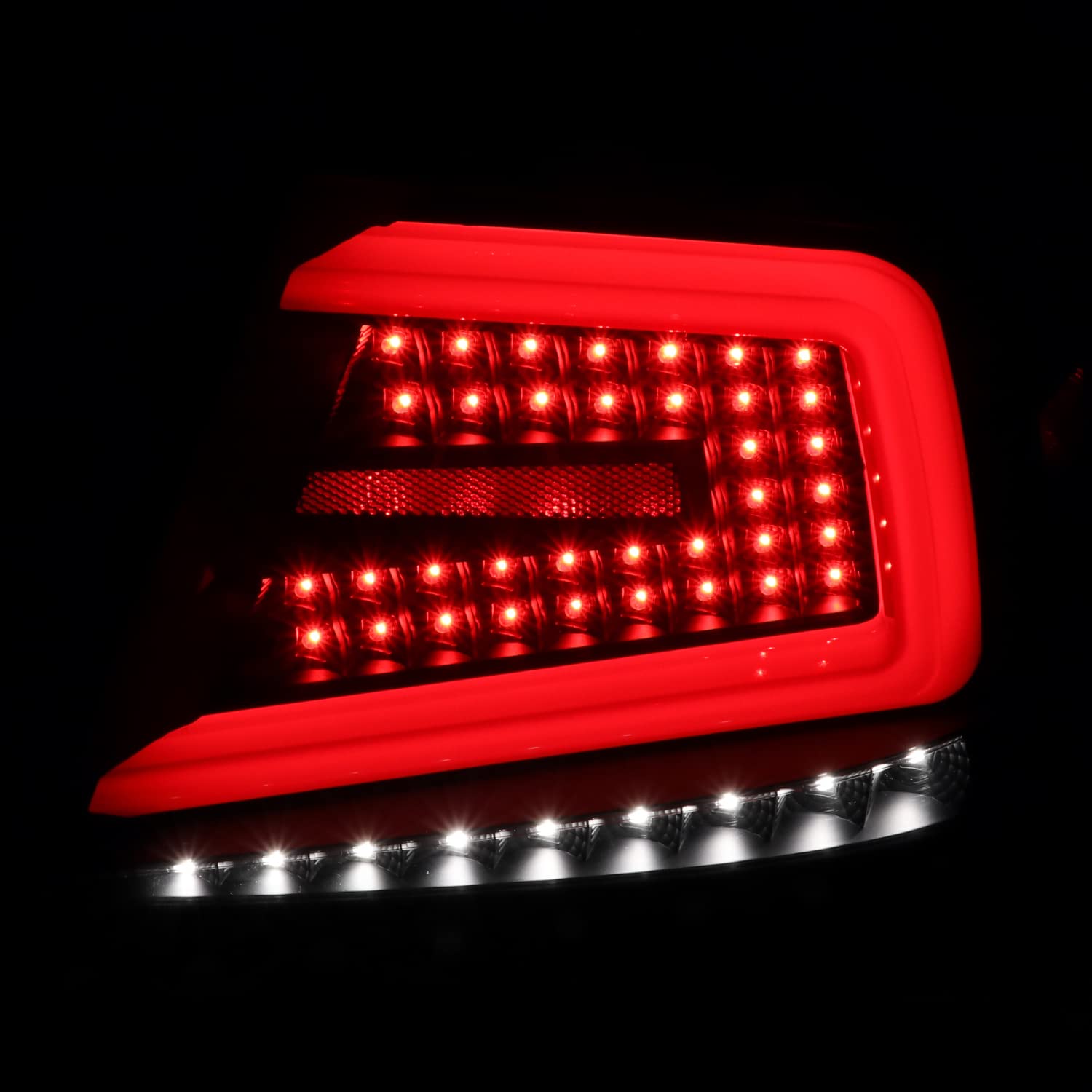 Spec-D Tuning Black Sequential LED Tail Lights with Red LED Bar for 2008-2011 Subaru Impreza & WRX - Left & Right Pair Assembly - Upgrade Your Car's Rear Style & Safety for Night Driving