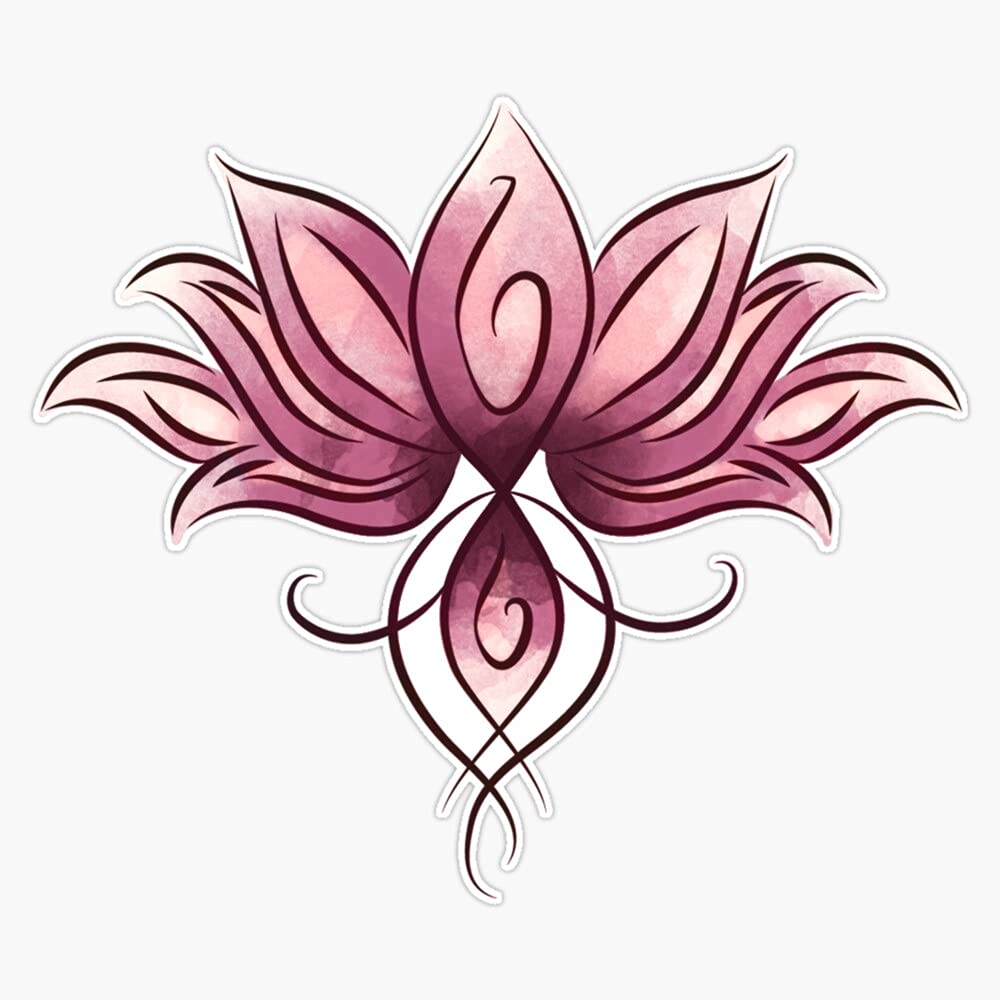 Waterproof Soft Lotus Vinyl Sticker - Durable Bumper Decal for Laptop, Car Window, Phone Case (5 Inch) - Perfect for DIY Decor, Scrapbooking & Personalizing Devices