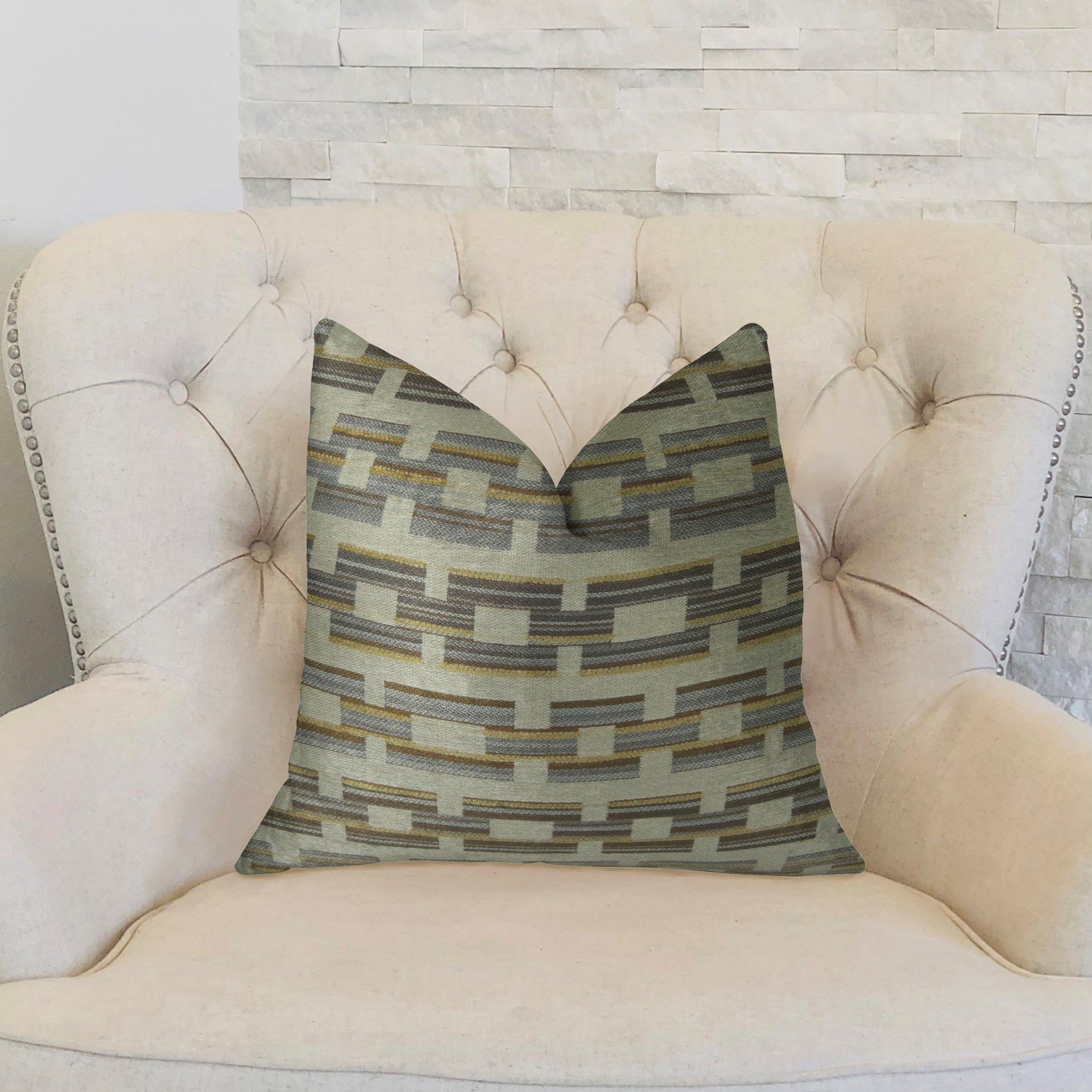 Plutus Foursquare Handmade Luxury Decorative Throw Pillow Cover - 16x16 Inch Square Cushion for Sofa, Bed, Chair - Soft & Stylish Home Decor Accent