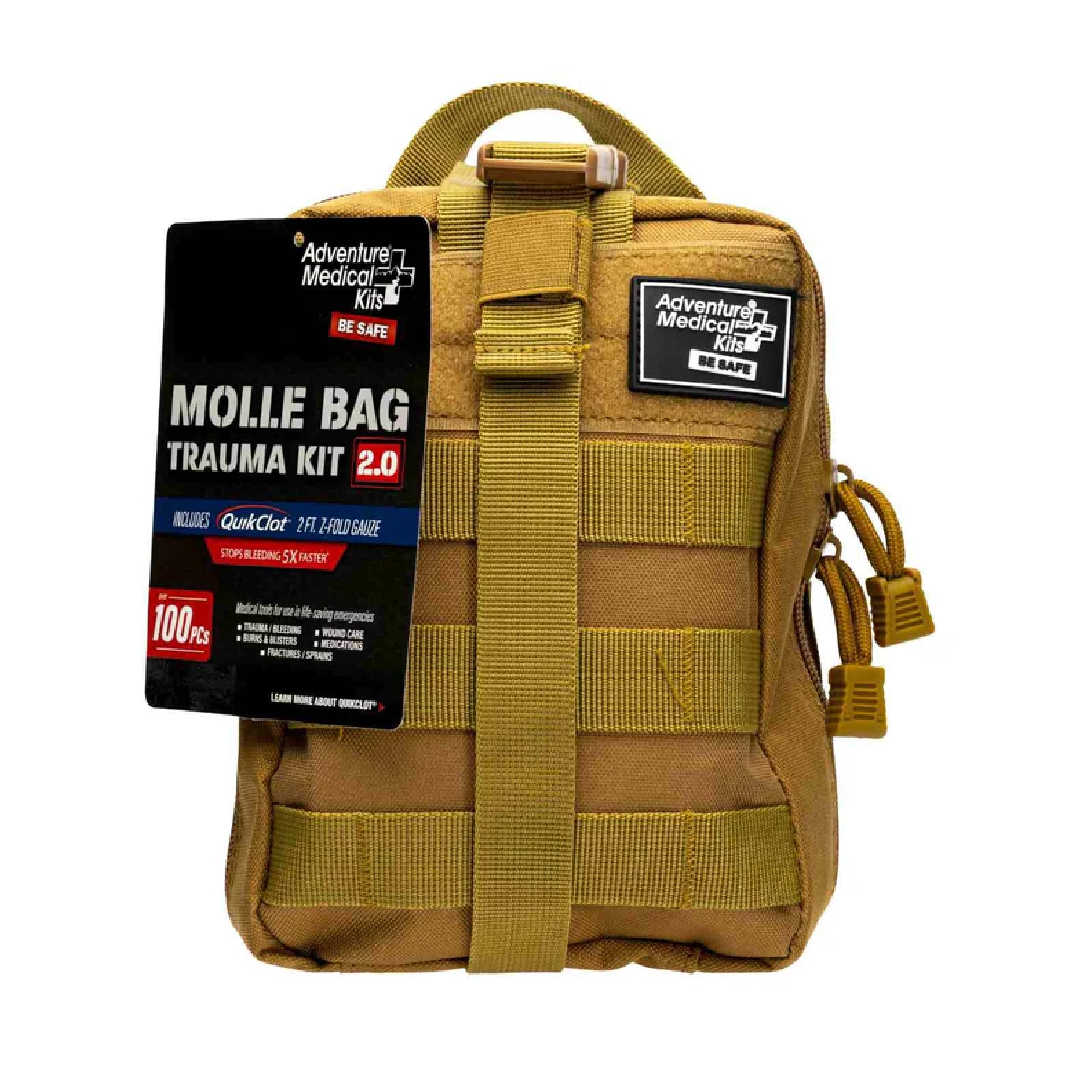Adventure Medical Molle Bag Trauma Kit 2.0 - First Aid Emergency Kit for Hiking, Camping & Survival (Khaki Color)