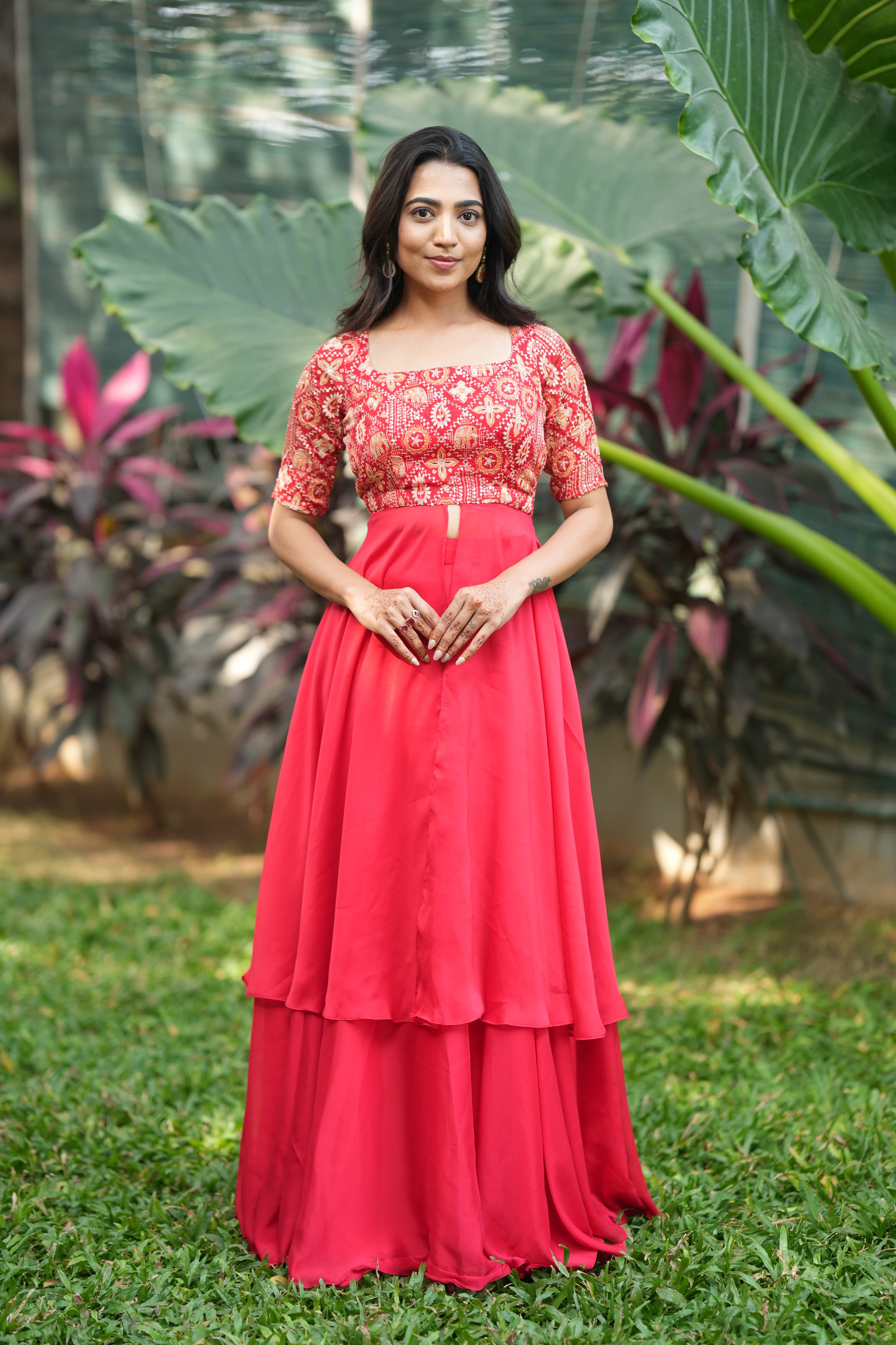 DD653 Sanjana Designer Slit Anarkali Dress with Skirt - Elegant Indian Ethnic Wear for Weddings, Parties & Festive Occasions