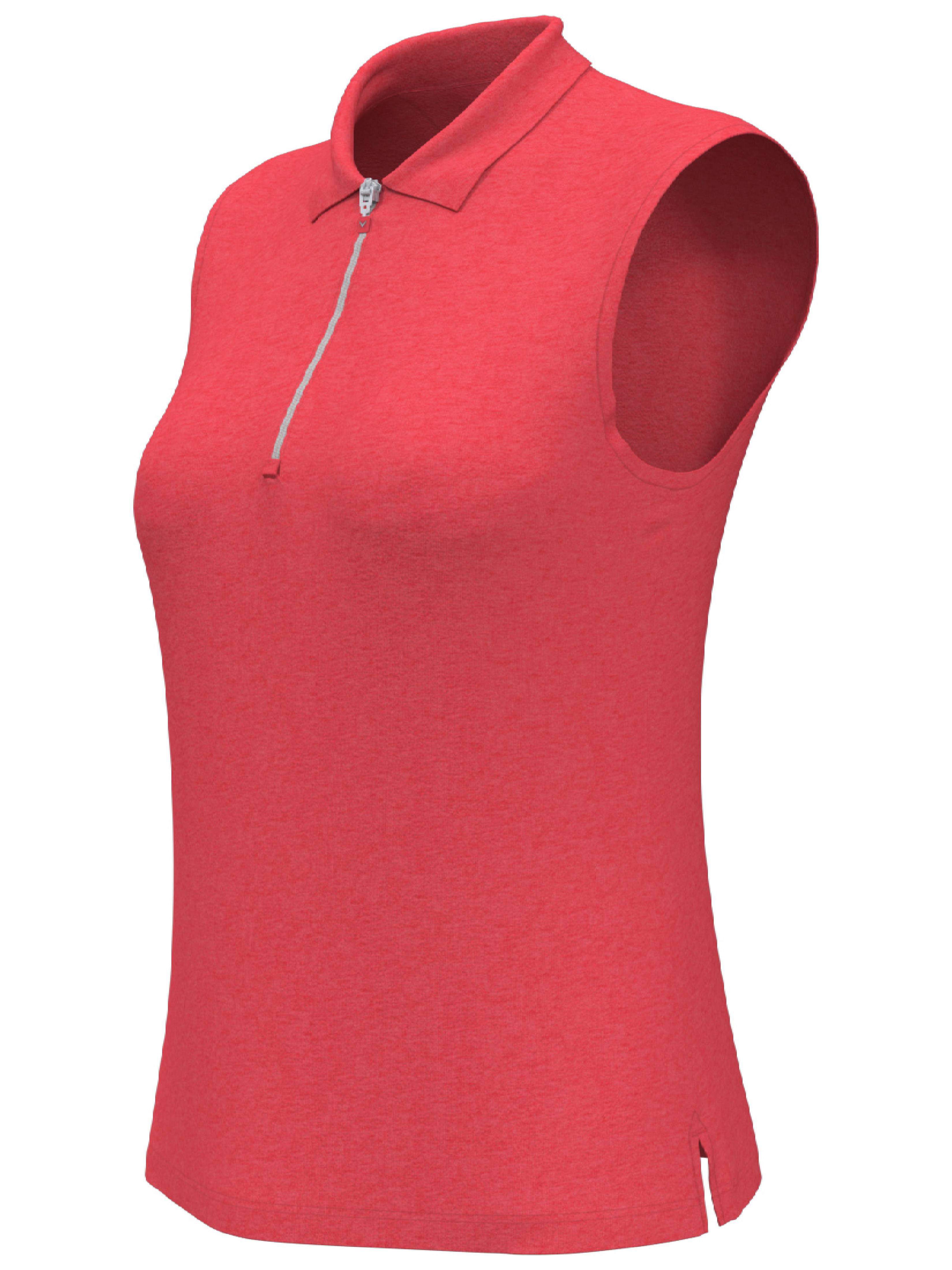 Women's 1/4 Zip Sleeveless Heather Polo Shirt - Breathable Moisture-Wicking Golf & Tennis Top for Active Lifestyle