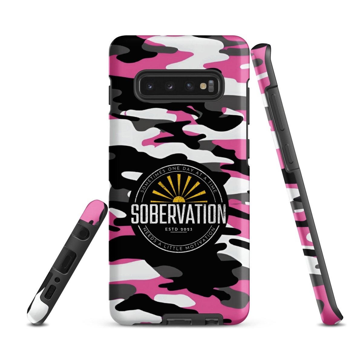 Sobervation Pink Camo iPhone Case - Durable Protective Cover for iPhone [6/7/8/X/11/12/13/14/15] - Motivational Sobriety Support - Perfect for Recovery Meetings & Daily Inspiration