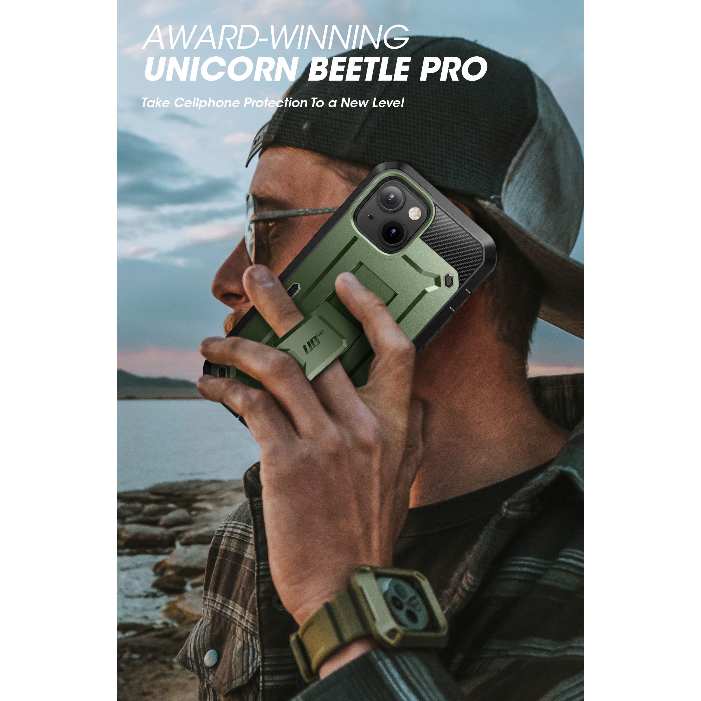 iPhone 14 6.1 Inch Unicorn Beetle PRO Heavy Duty Rugged Case - Dark Green | Shockproof & Drop Protection | Perfect for Outdoor, Work & Adventure Activities