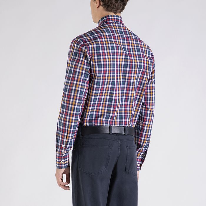 PAUL&SHARK Multi-Color Checkered Cotton Shirt for Men - Casual Button Down Shirt for Office, Travel & Outdoor Activities