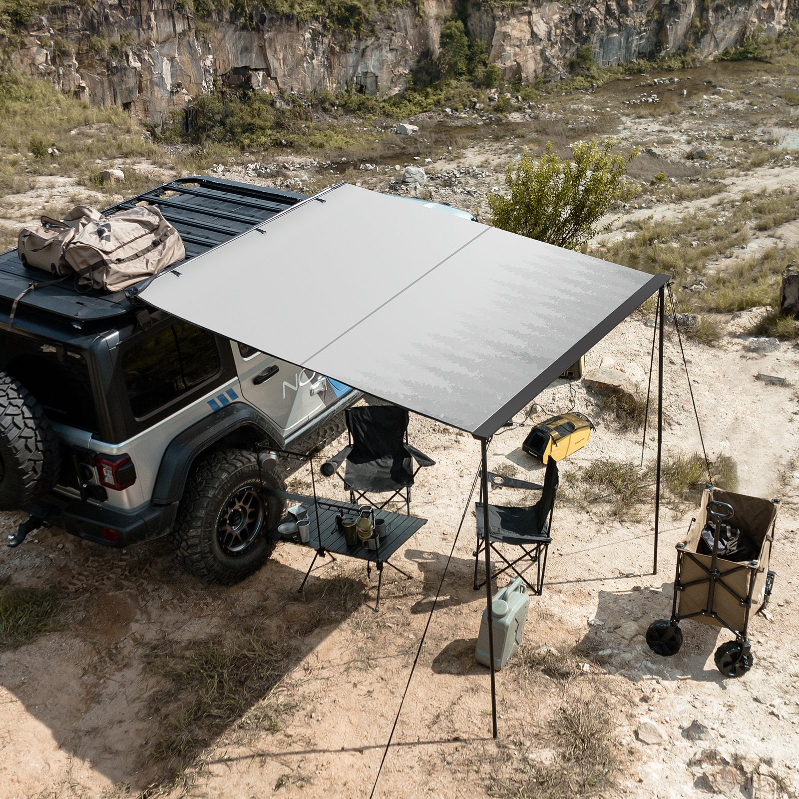 Novsight Car Side Awning Tent - Portable Sun Shelter for Camping, Beach, Picnic & Outdoor Adventures - Universal Fit for SUV, Truck & Van