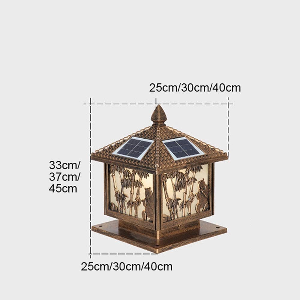Solar Powered Outdoor Column Head Lamp - Waterproof Garden Light for Lawn, Backyard, Gate Post & Wall - Decorative Lighting for Garden, Villa & Household Use