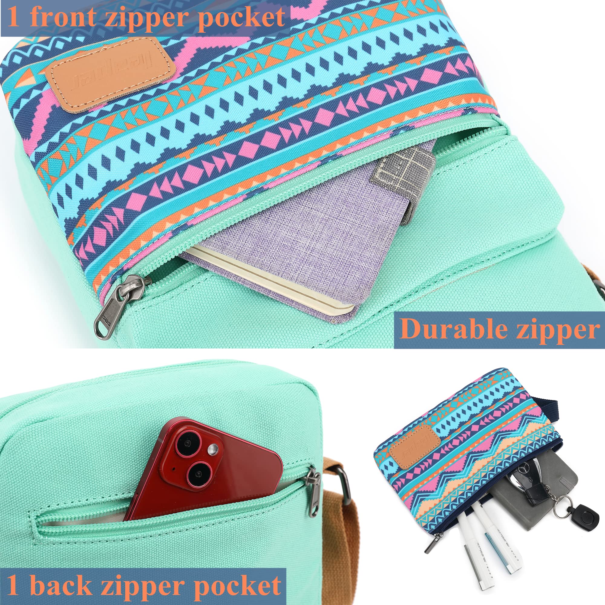 Leaper Girls Crossbody Purse Set - 2 Pack Kids Messenger Bags & Women's Canvas Shoulder Bags for School, Travel & Daily Use