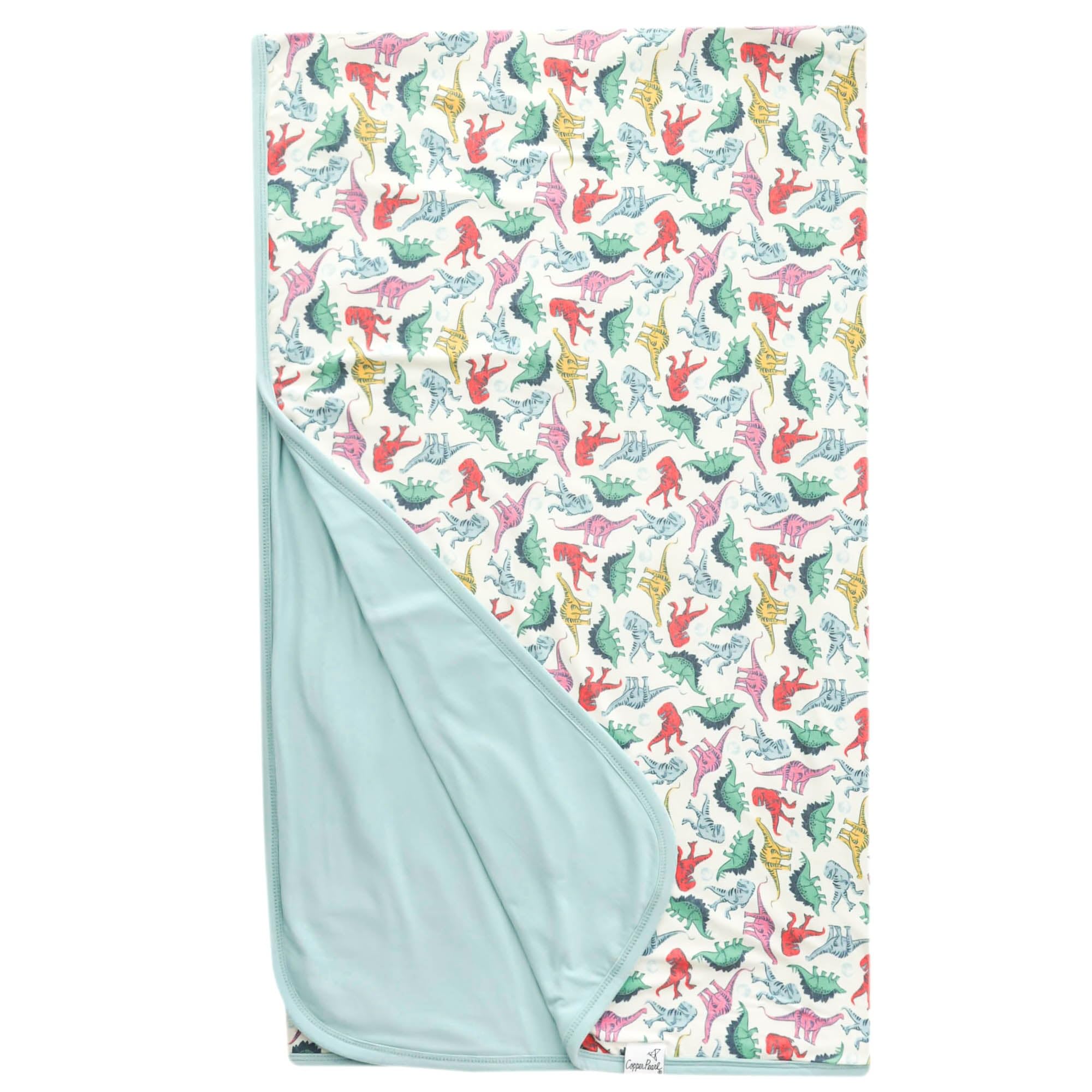 Premium 46x46 Copper Pearl Jumbo 3-Layer Baby Blanket - Ultra Soft & Breathable Polyester/Rayon Quilt for Newborns, Boys & Girls | Cozy Dinosaur Themed Toddler Blanket | Perfect for Nursery, Stroller, Swaddling & Playtime