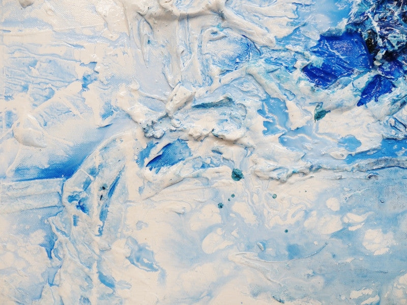 Abstract Blue White Wall Art - Modern Canvas Painting for Home & Office Decor - Perfect for Living Room, Bedroom, or Workspace