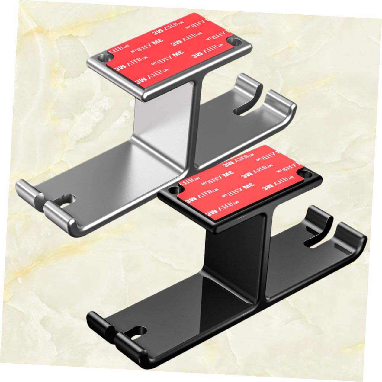 Premium Headphone Stand 2-Pack - Durable Headset Holder with Non-Slip Base for Desk Organization | Perfect for Gaming, Office & Home Use (Black)