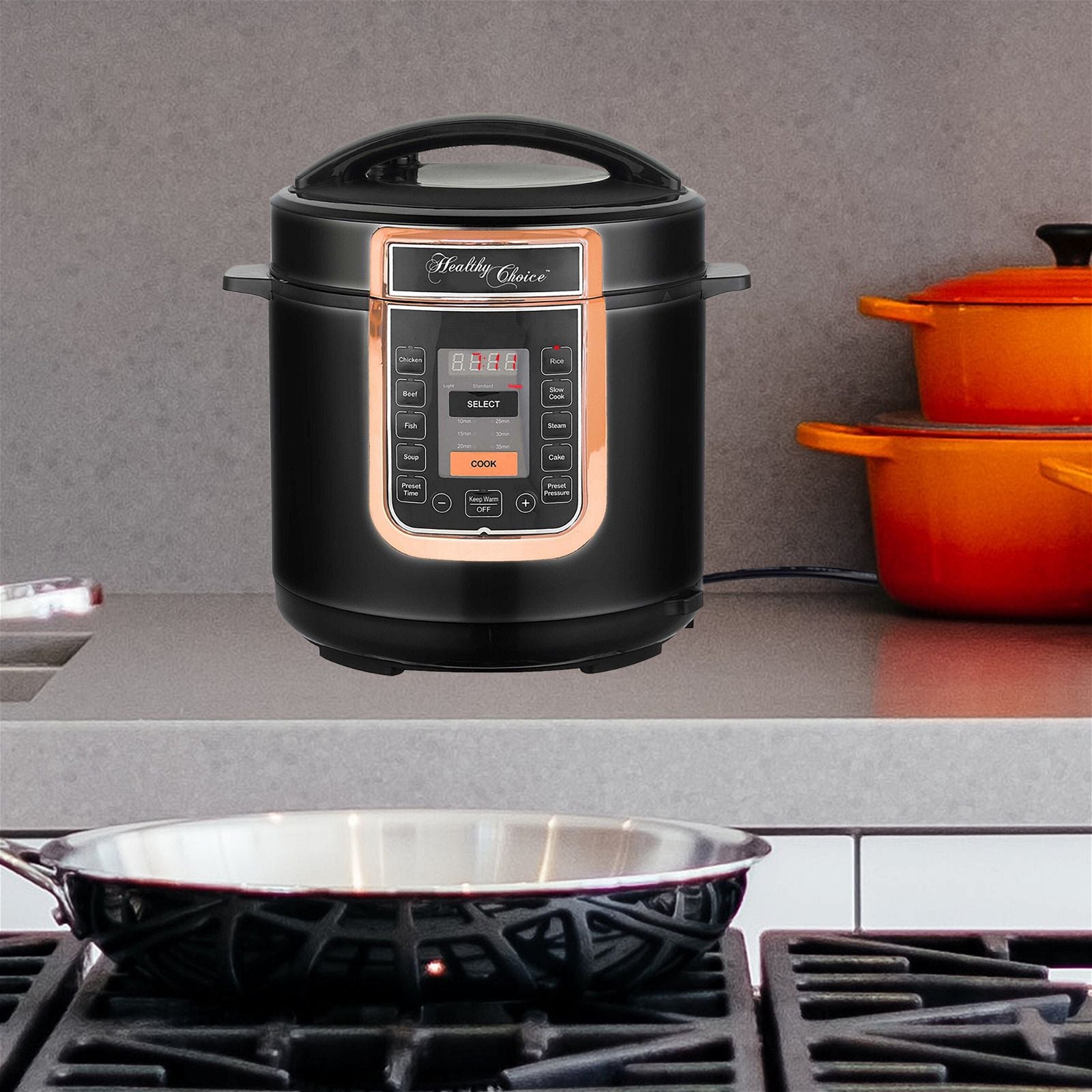 6L Electric Slow Cooker & Pressure Cooker, Multi-Functional Programmable Kitchen Appliance for Stews, Soups, and Meals - Perfect for Busy Families & Meal Prep