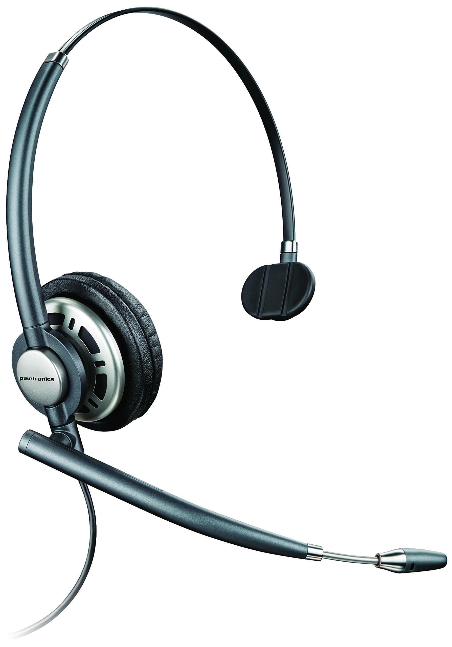 Plantronics EncorePro HW710D Over-the-Head Monaural Corded Headset with Noise Cancelling Microphone - Perfect for Call Centers, Office Communication & Remote Work