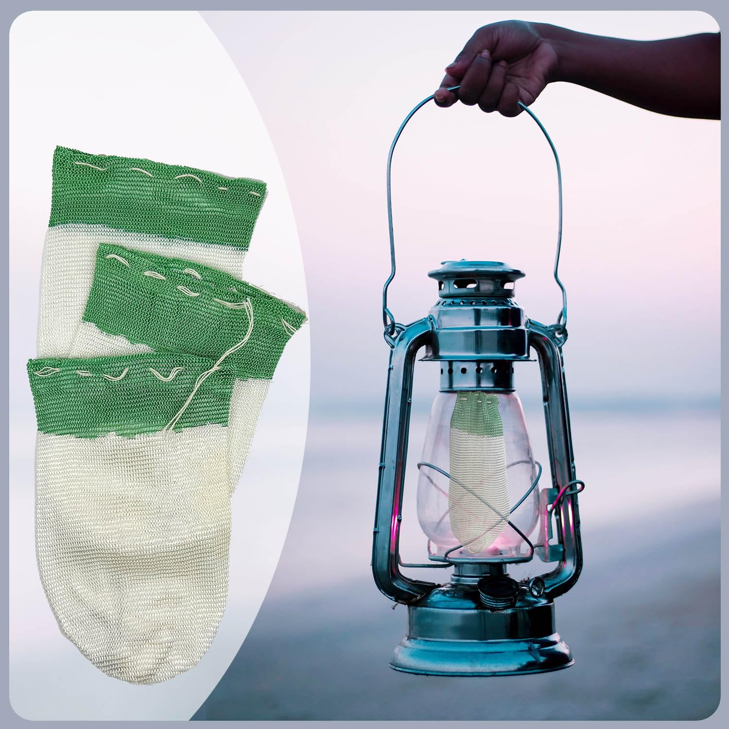 10pcs Propane Lantern Mantles - String Tie Replacement Mantles for Coleman Gas Lanterns - Durable Outdoor Camping Accessories - Perfect for Hiking, Backpacking & Emergency Lighting