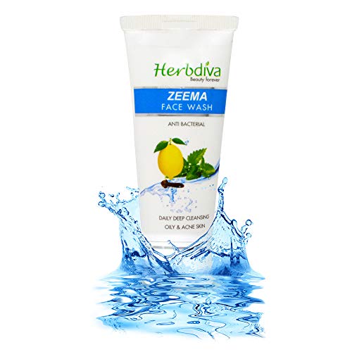 Herbdiva Zeema Antibacterial Face Wash - 100ml (Pack of 3) | Gentle Cleanser for Acne-Prone Skin | Daily Skincare Routine for Clear & Healthy Complexion