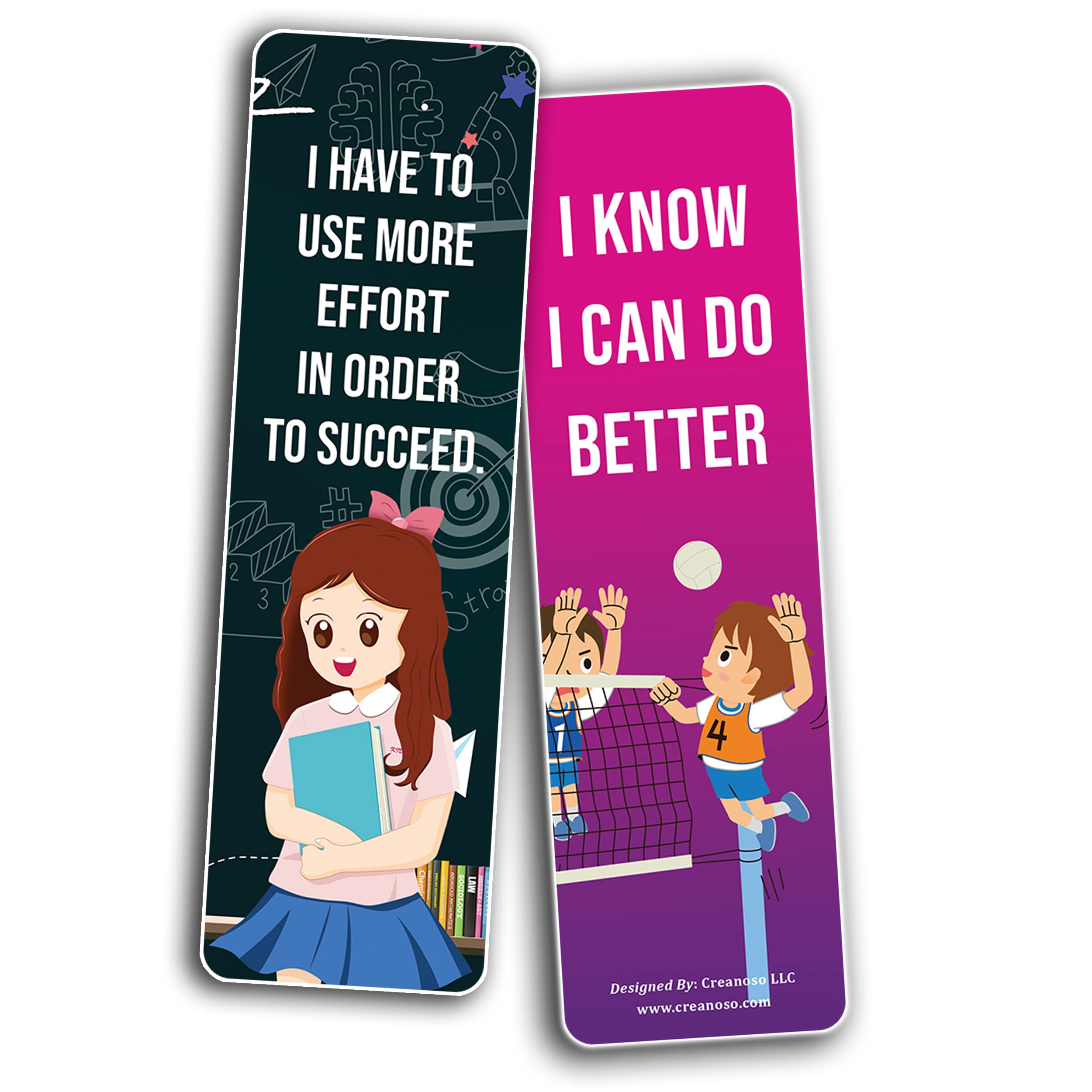Growth Mindset Bookmarks for Kids & Teens – 10 Sets of 6 Inspirational Cards – Motivational Book Page Clippers – Perfect Gifts for Students, Readers & Book Lovers – Ideal for Classroom Rewards, Reading Incentives & Study Motivation